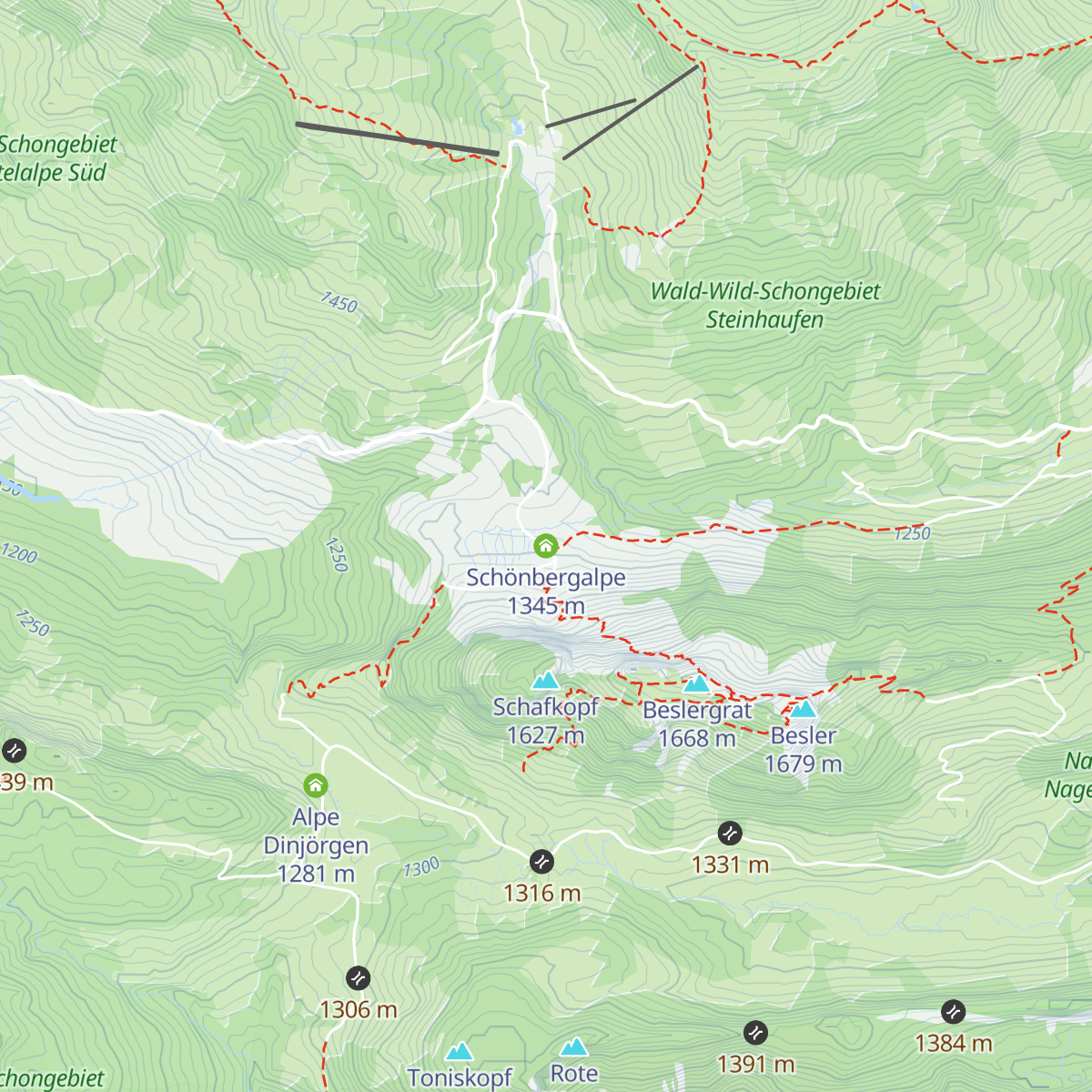 Schönbergalpe map