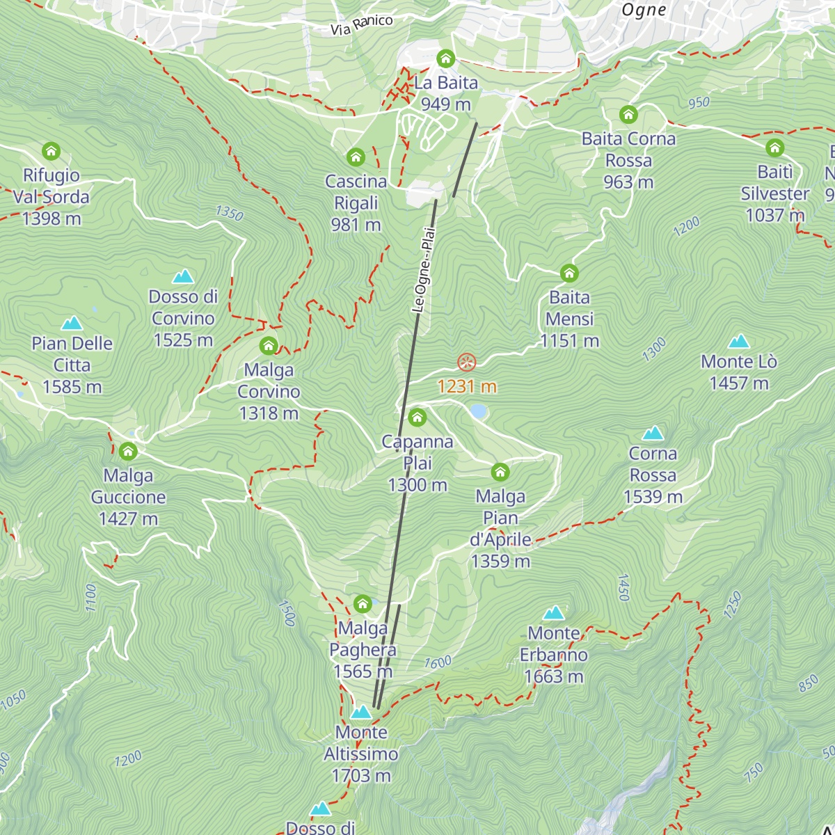 Capanna Plai map