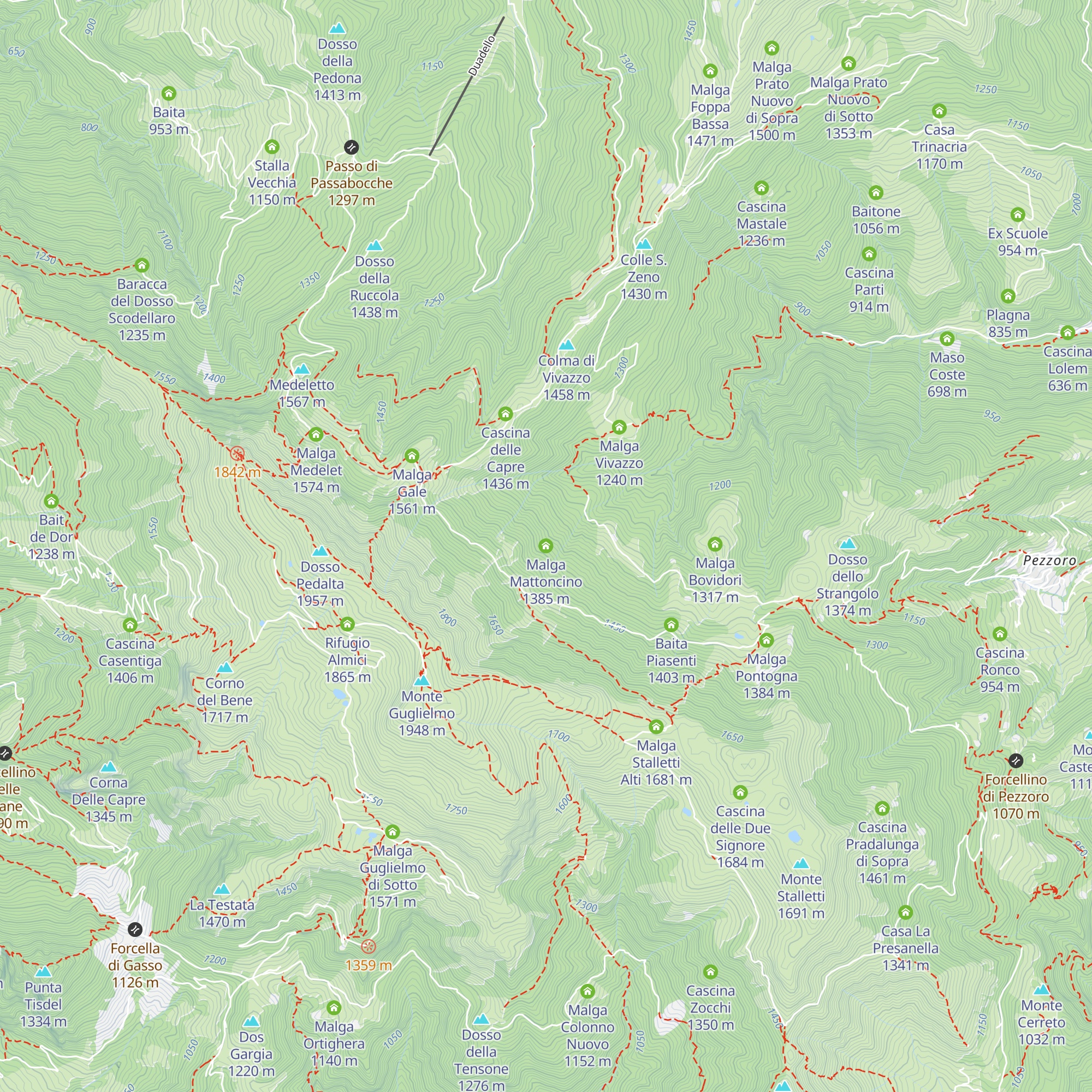 Malga Mattoncino map