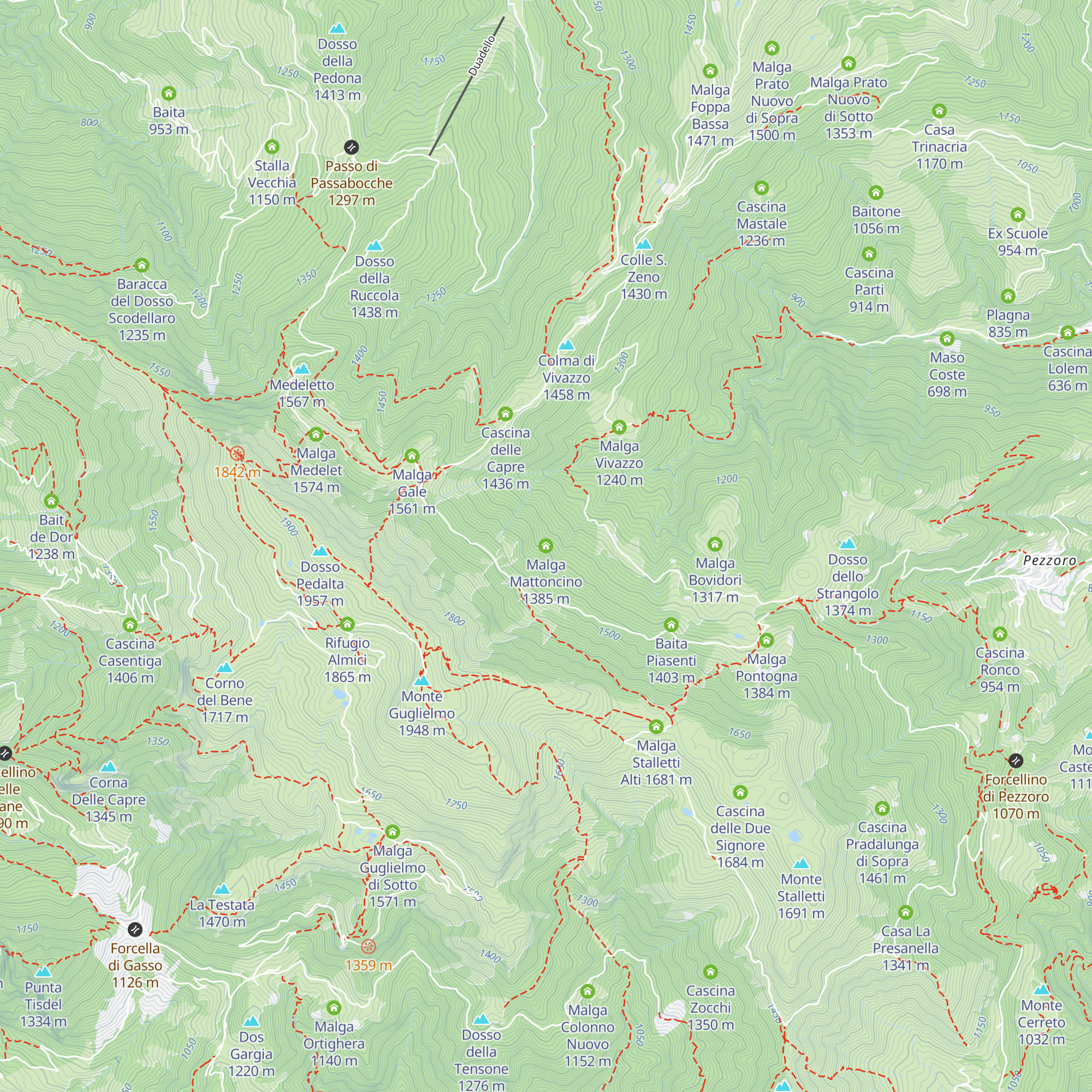Malga Mattoncino map