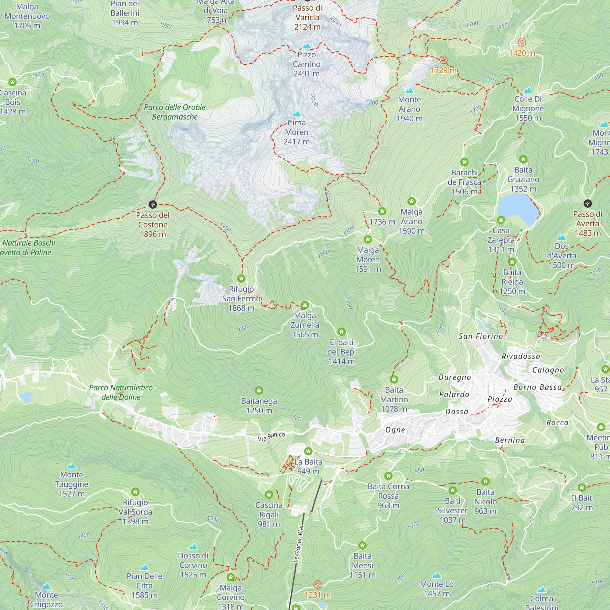 Malga Zumella map