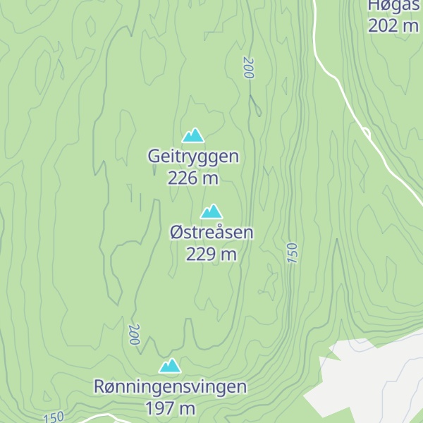 Map of Østreåsen