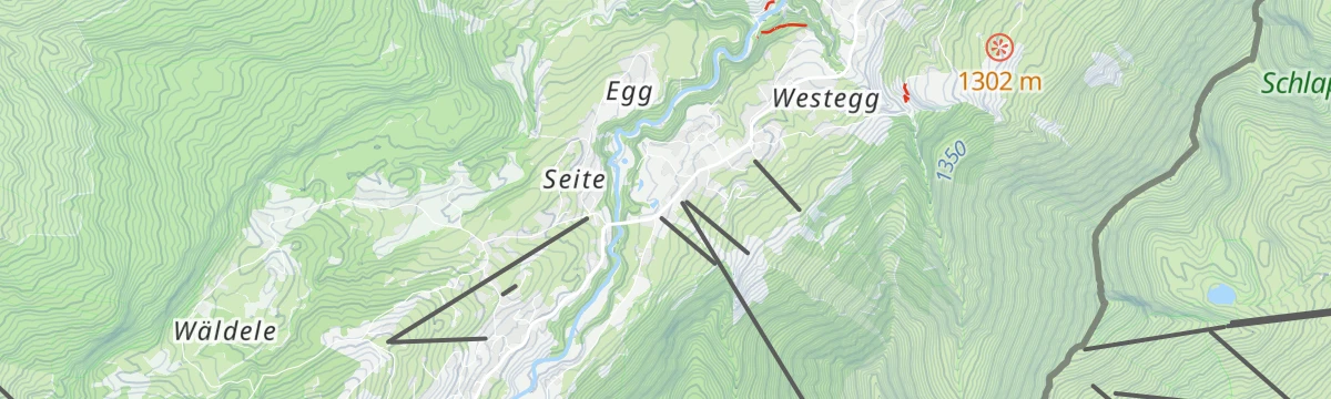 Map of the start of Feierabend-Tour zur Bärgunthütte im Kleinwalsertal