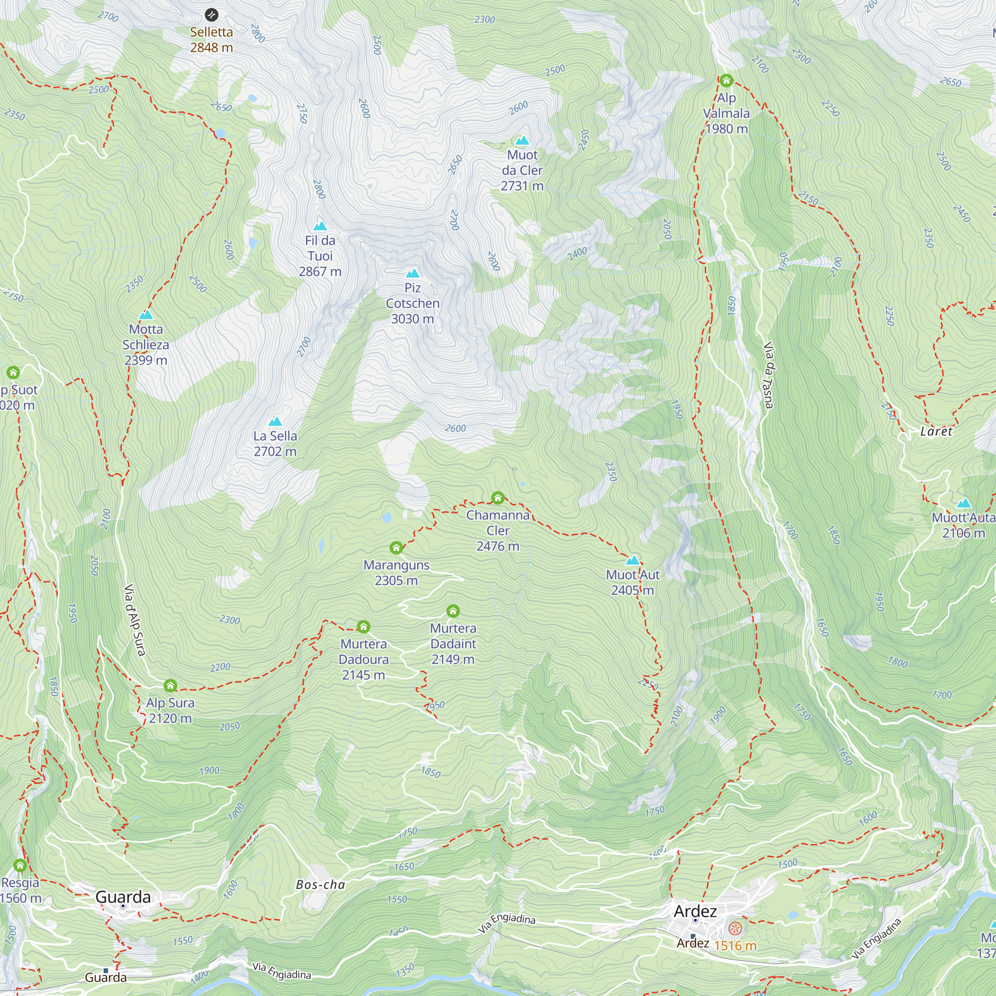 Chamanna Cler map