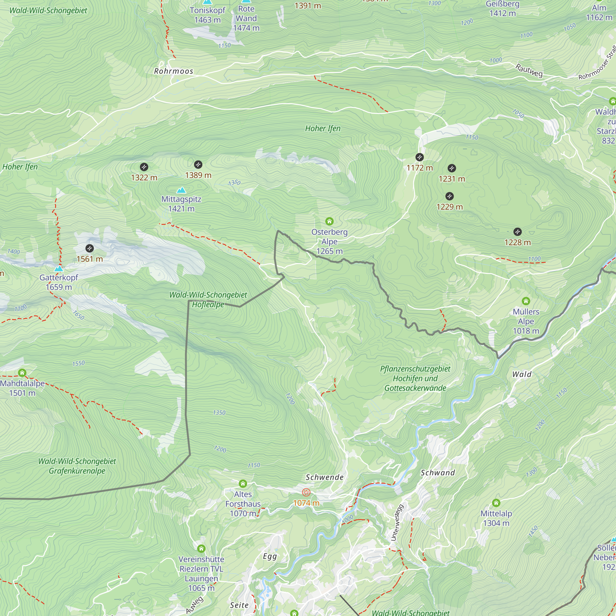 Alpengasthof Hörnlepass map
