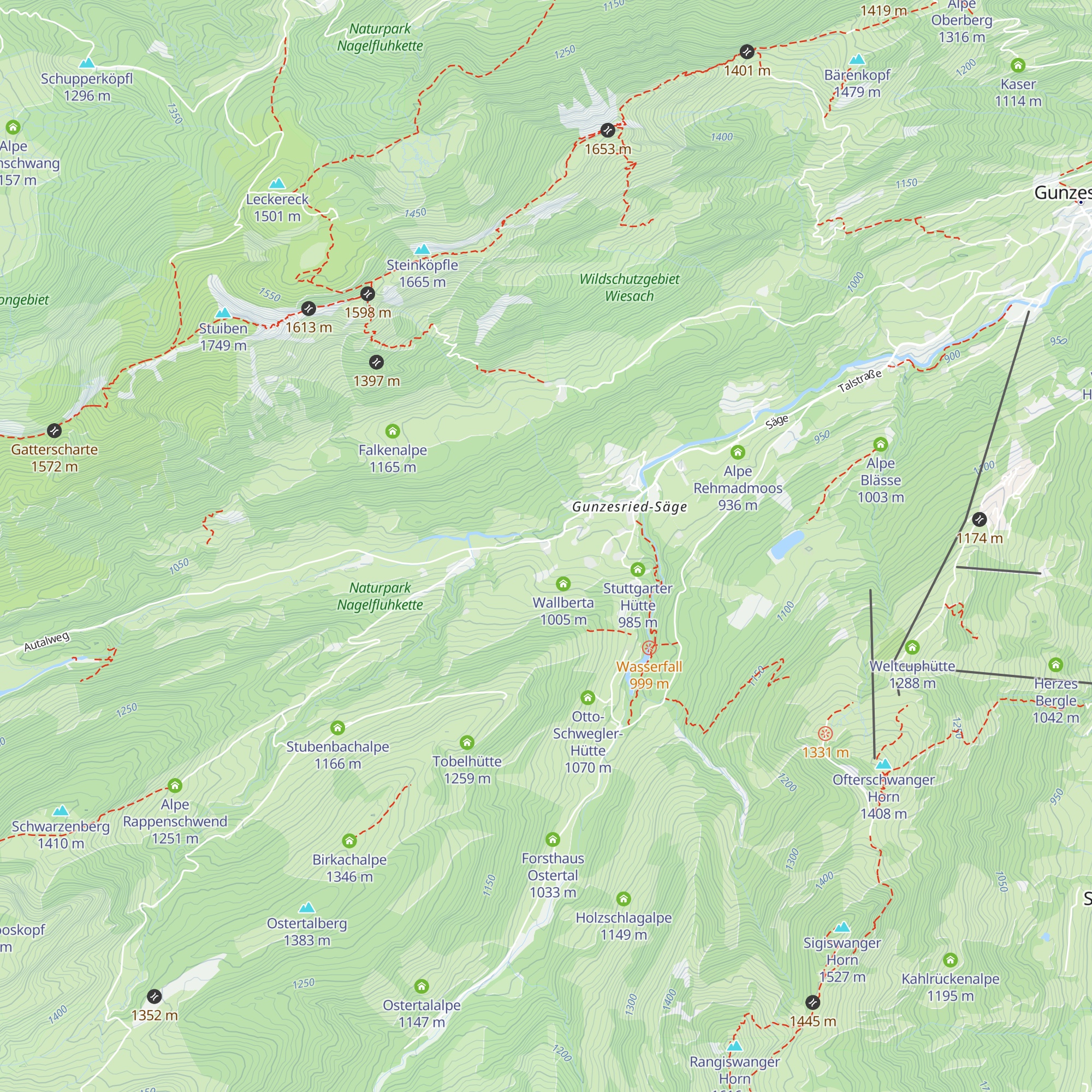 Sennalpe Gerstenbrändle map