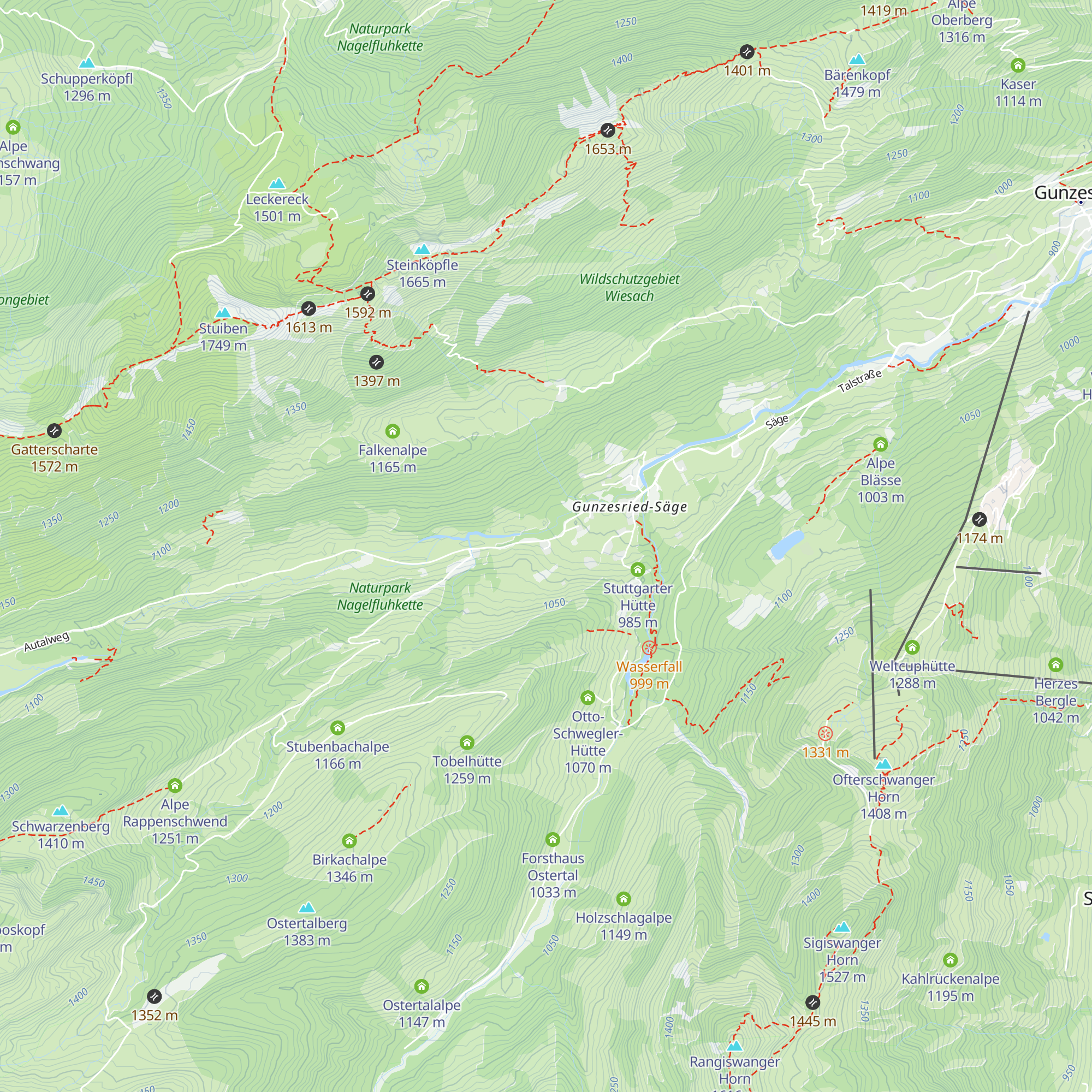 Sennalpe Gerstenbrändle map