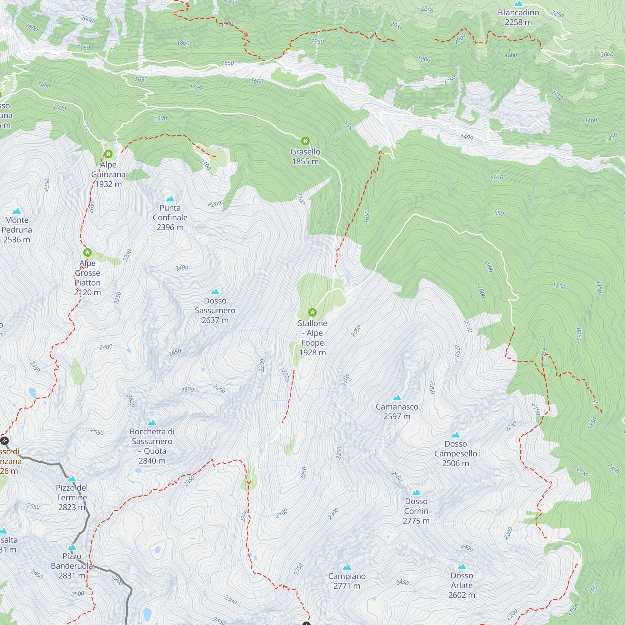 Stallone - Alpe Foppe map