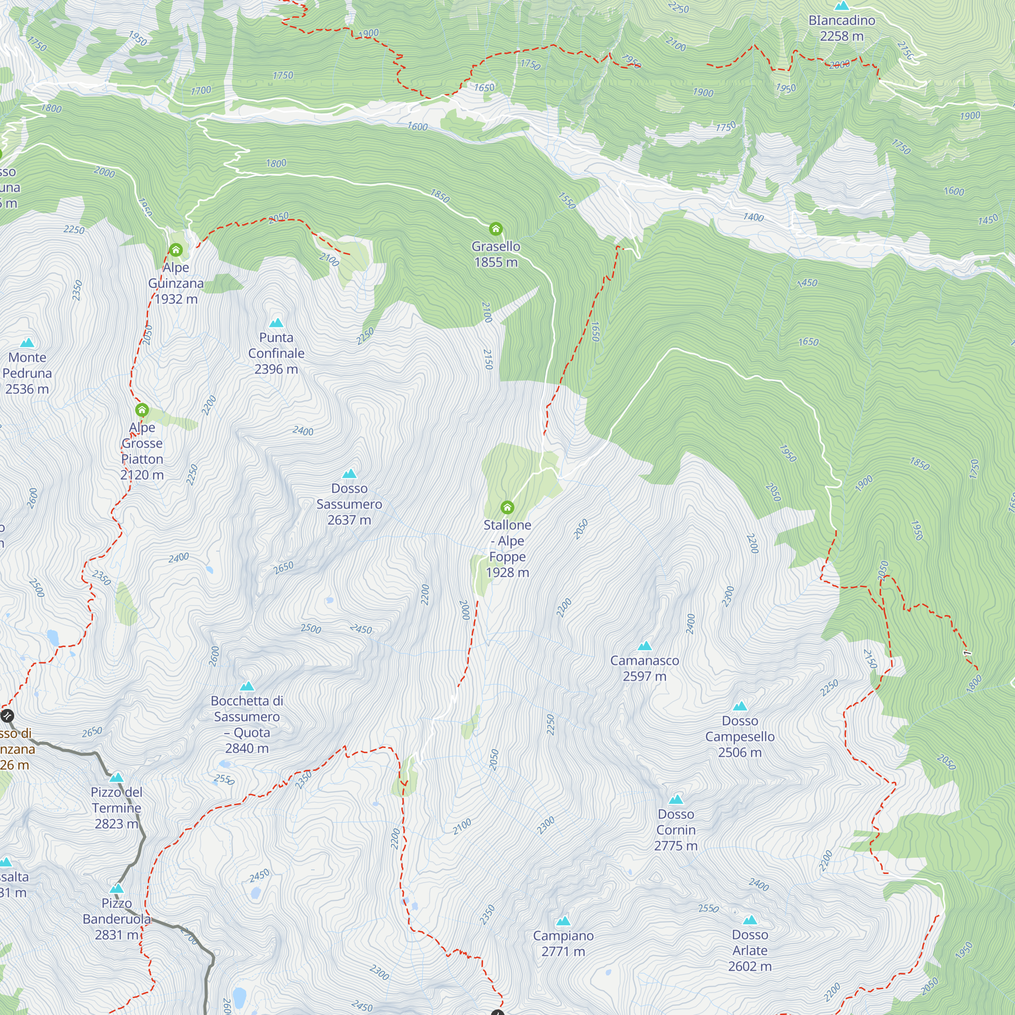 Stallone - Alpe Foppe map
