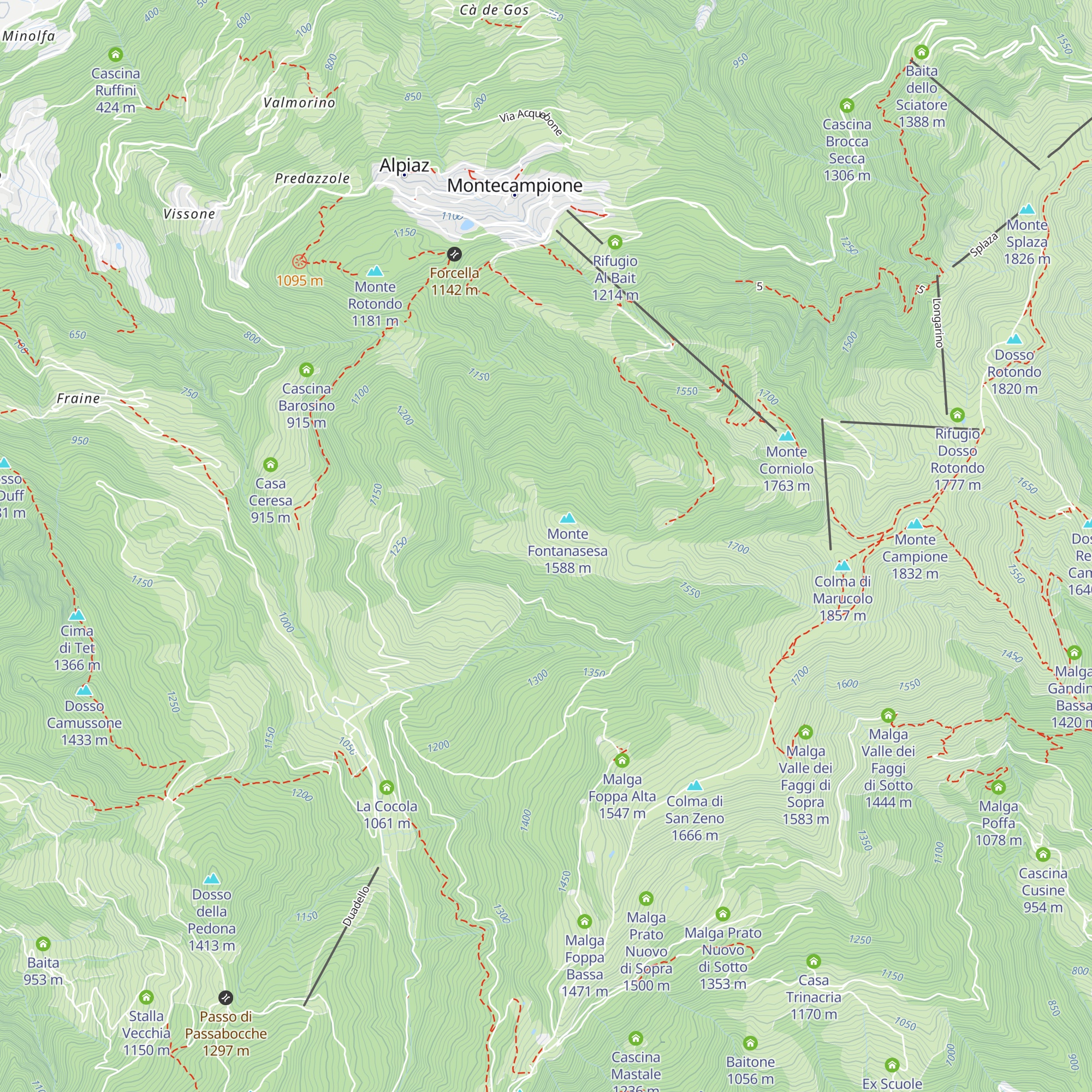 Malga Fontanasesa map