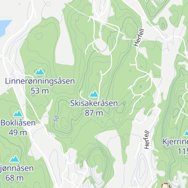 Map of Skisakeråsen