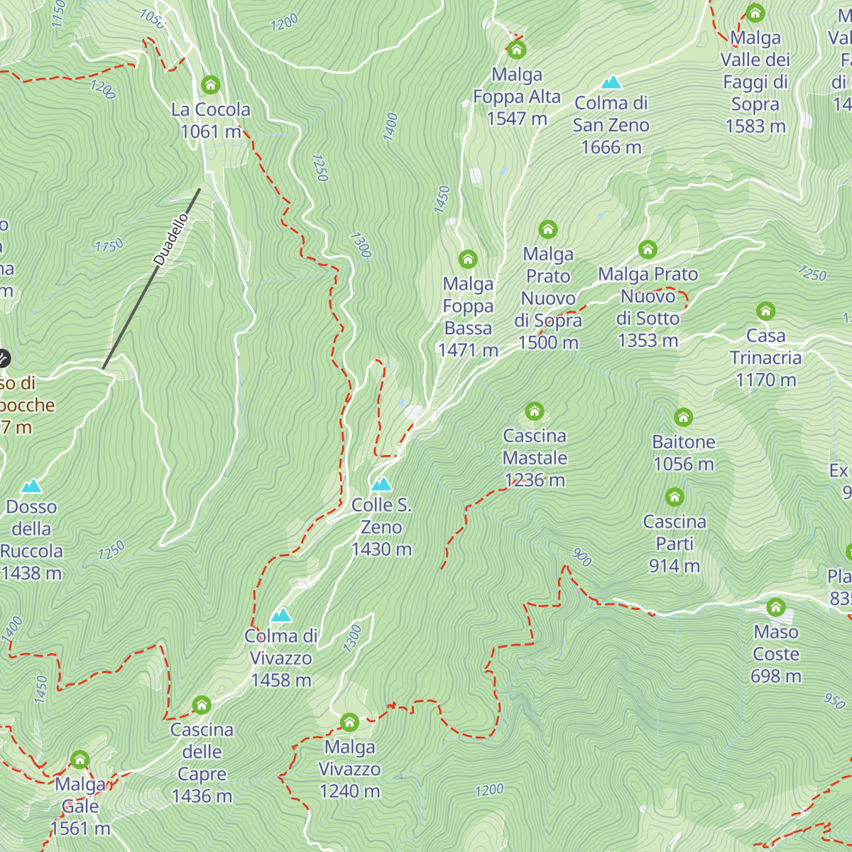 Rifugio Colle di San Zeno map
