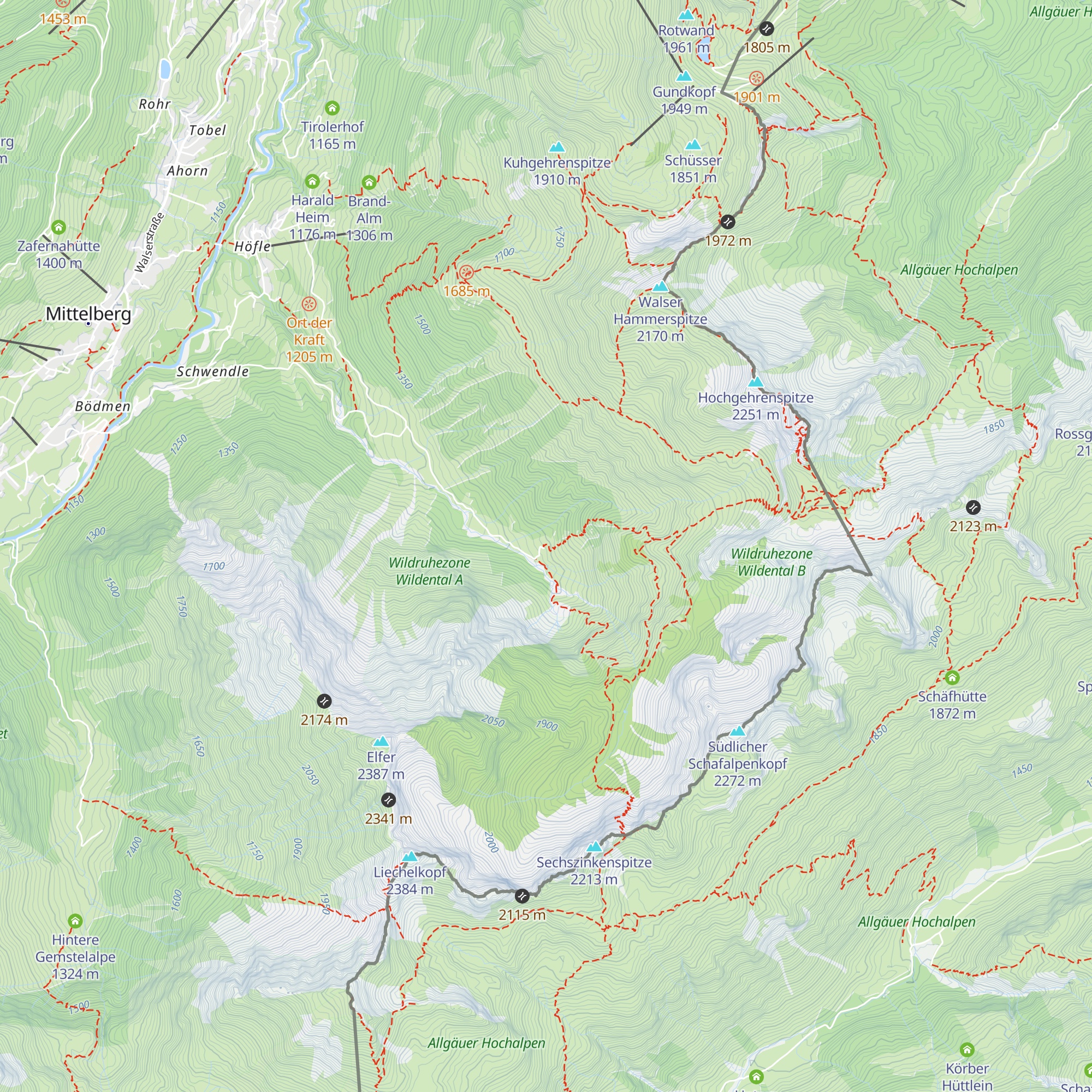 Fluchtalpe map
