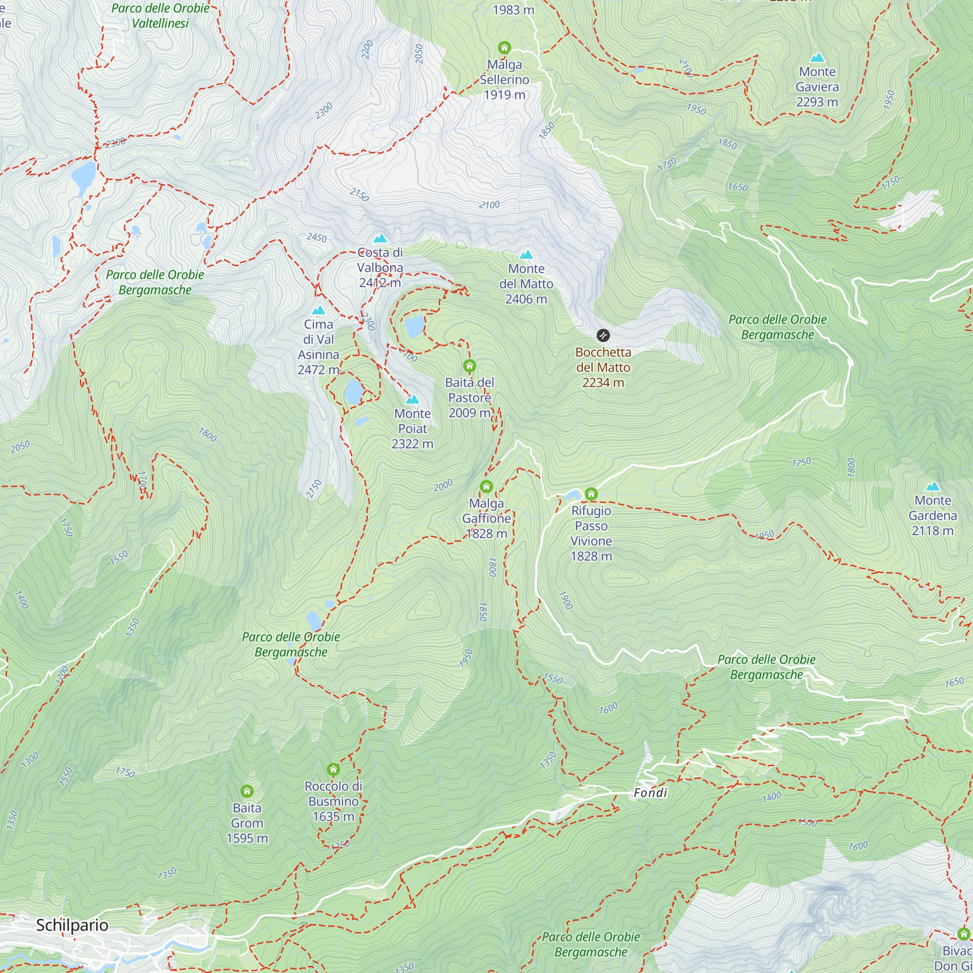 Malga Gaffione map