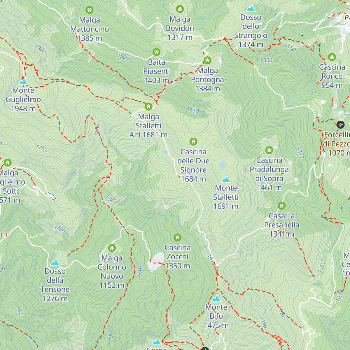 Malga Stalletti Bassi map