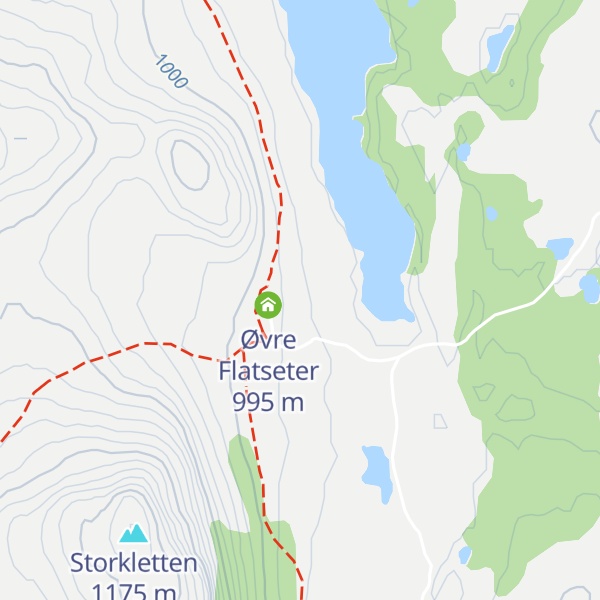 Map of Nedre Flatseter