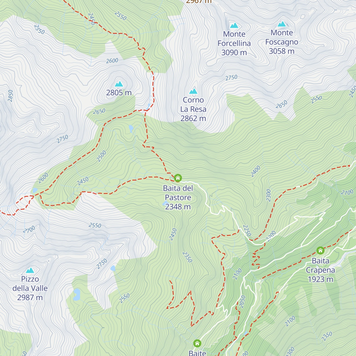 Baita del Pastore map