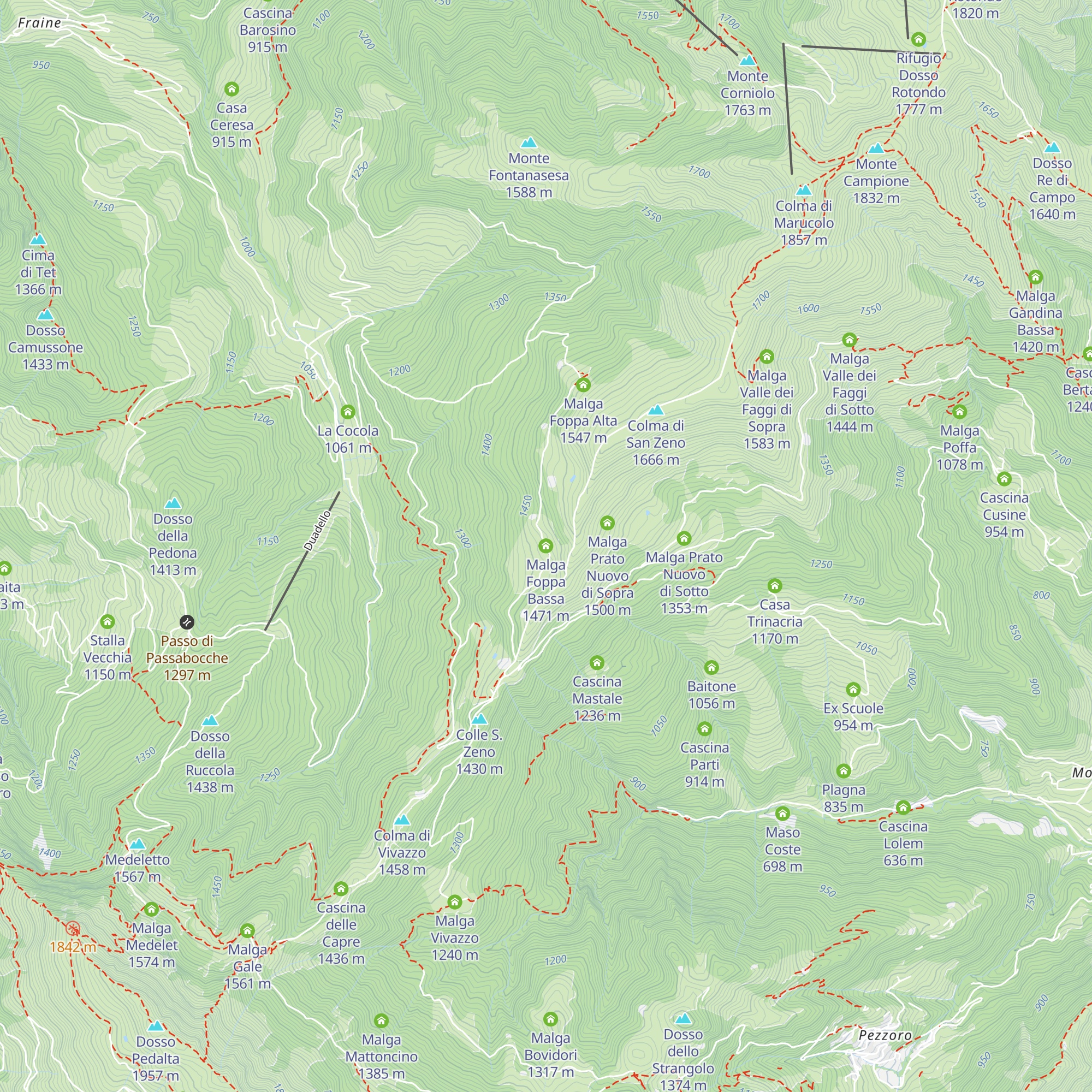 Malga Foppa Bassa map