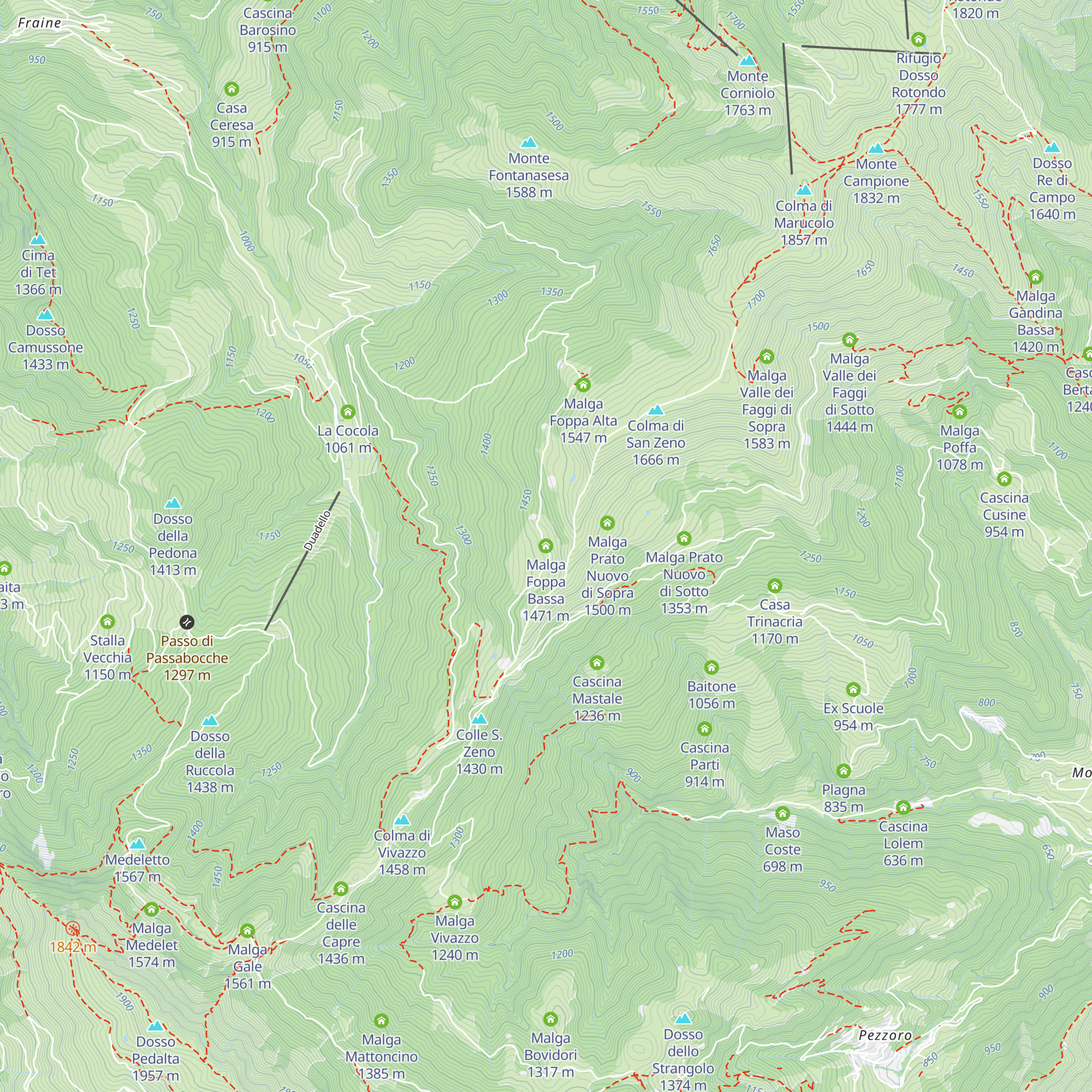 Malga Foppa Bassa map