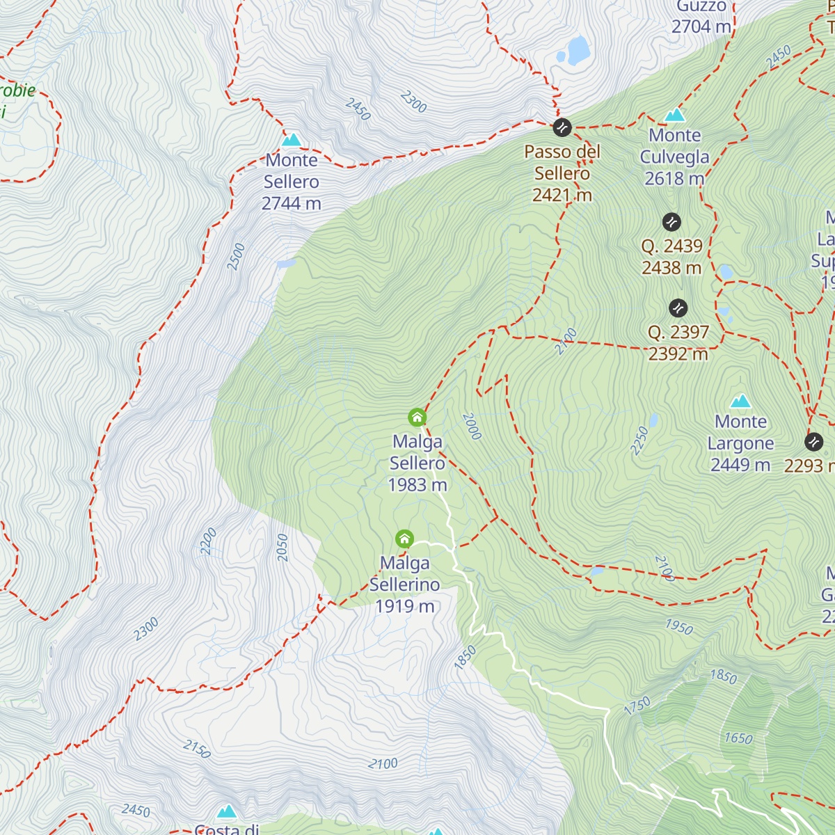 Malga Sellero map