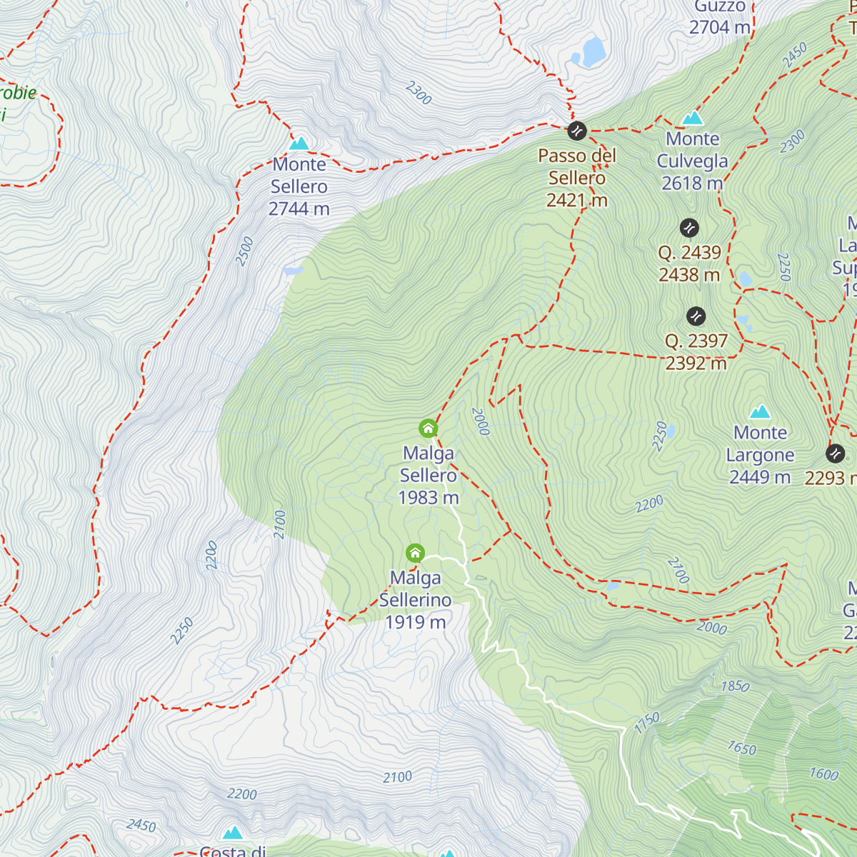 Malga Sellero map