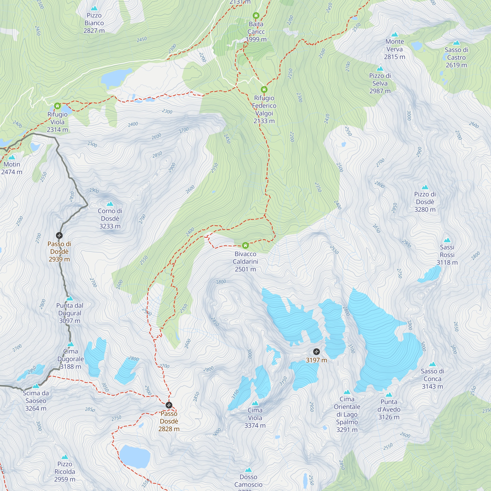 Bivacco Caldarini map