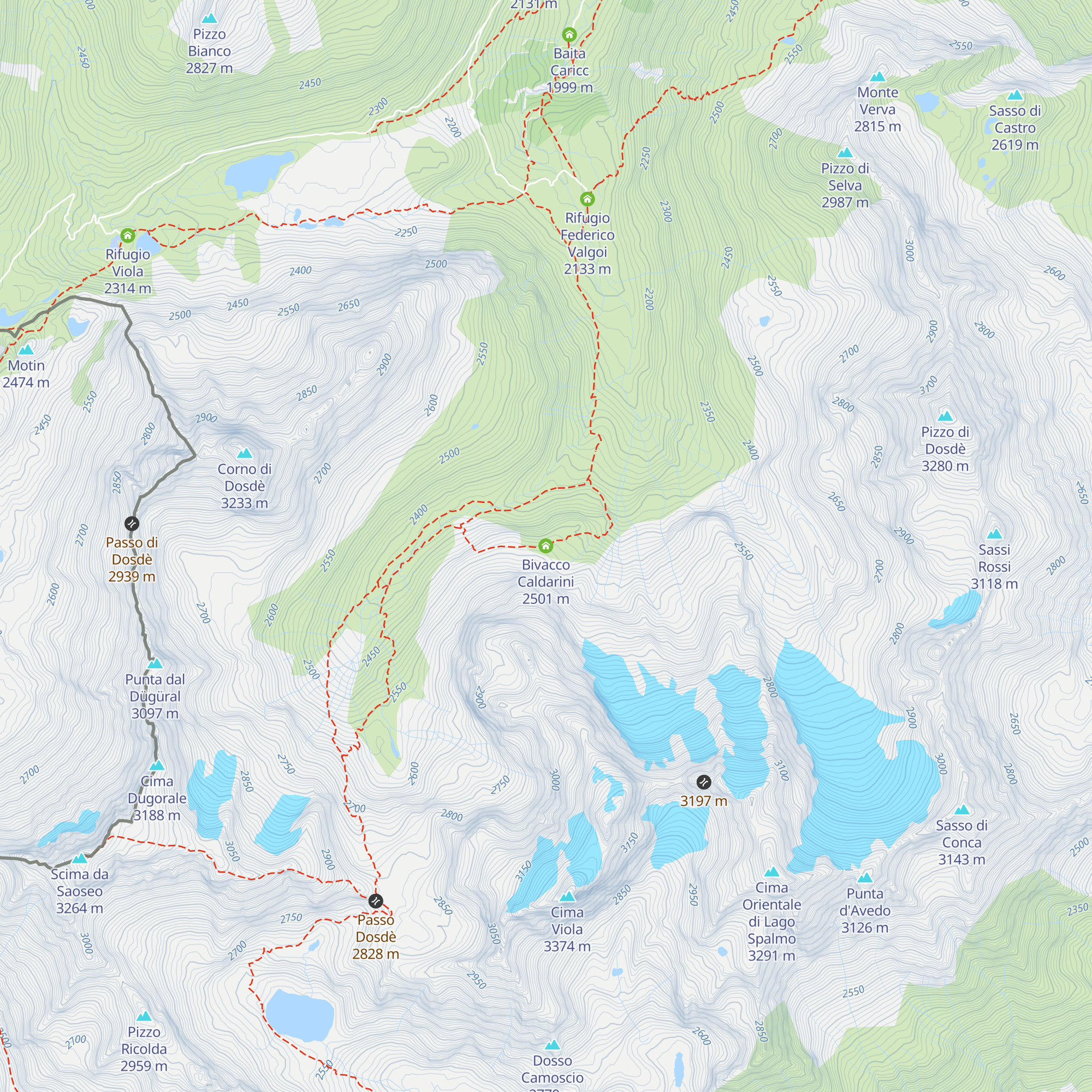 Bivacco Caldarini map