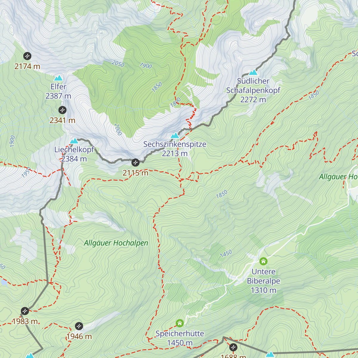 Mindelheimer Hütte map