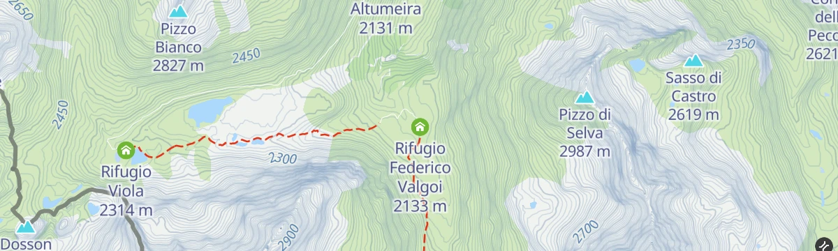 Map of the start of Sentiero Italia D33N - Stage Rifugio Federico in Dosdè - Livigno