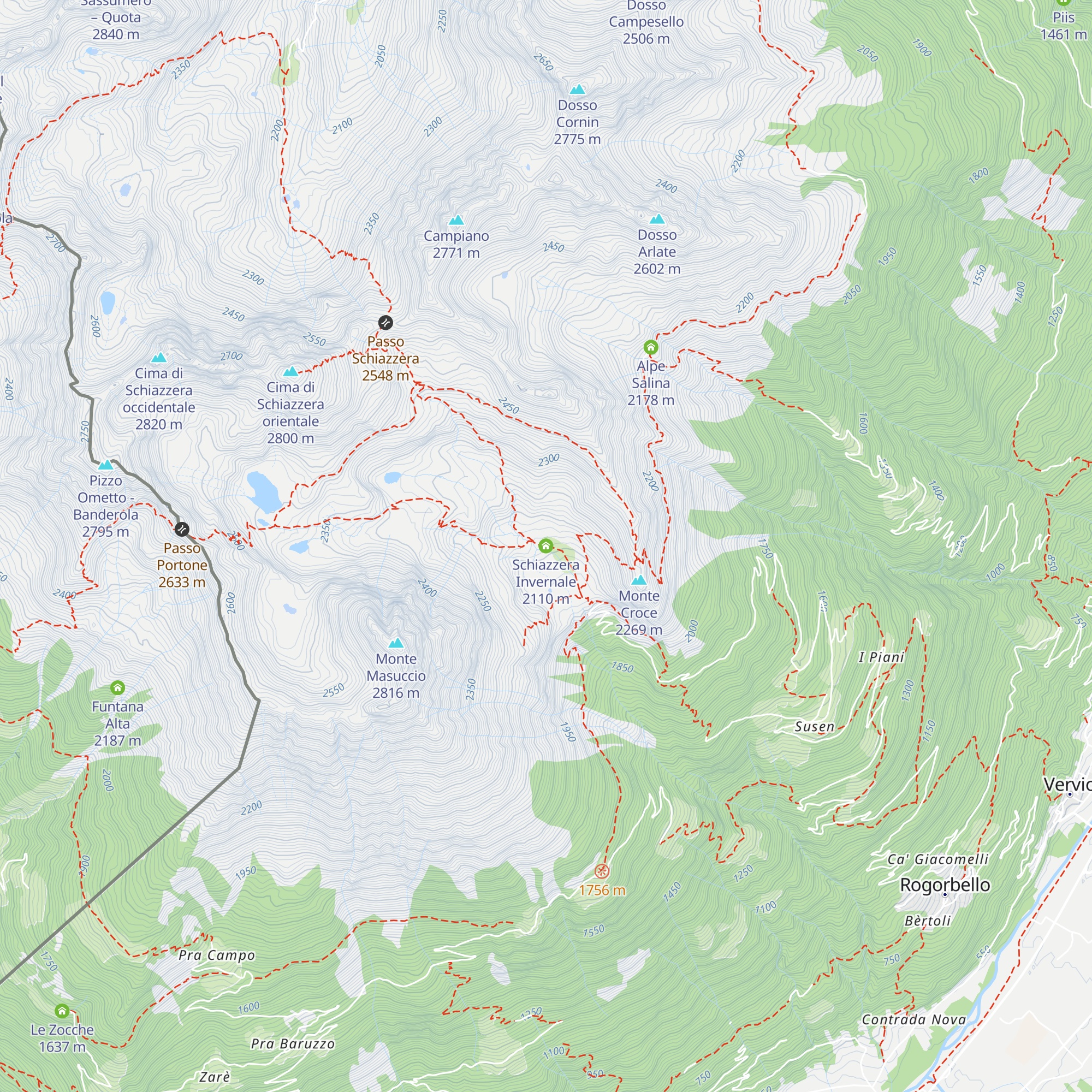 Schiazzera Invernale map