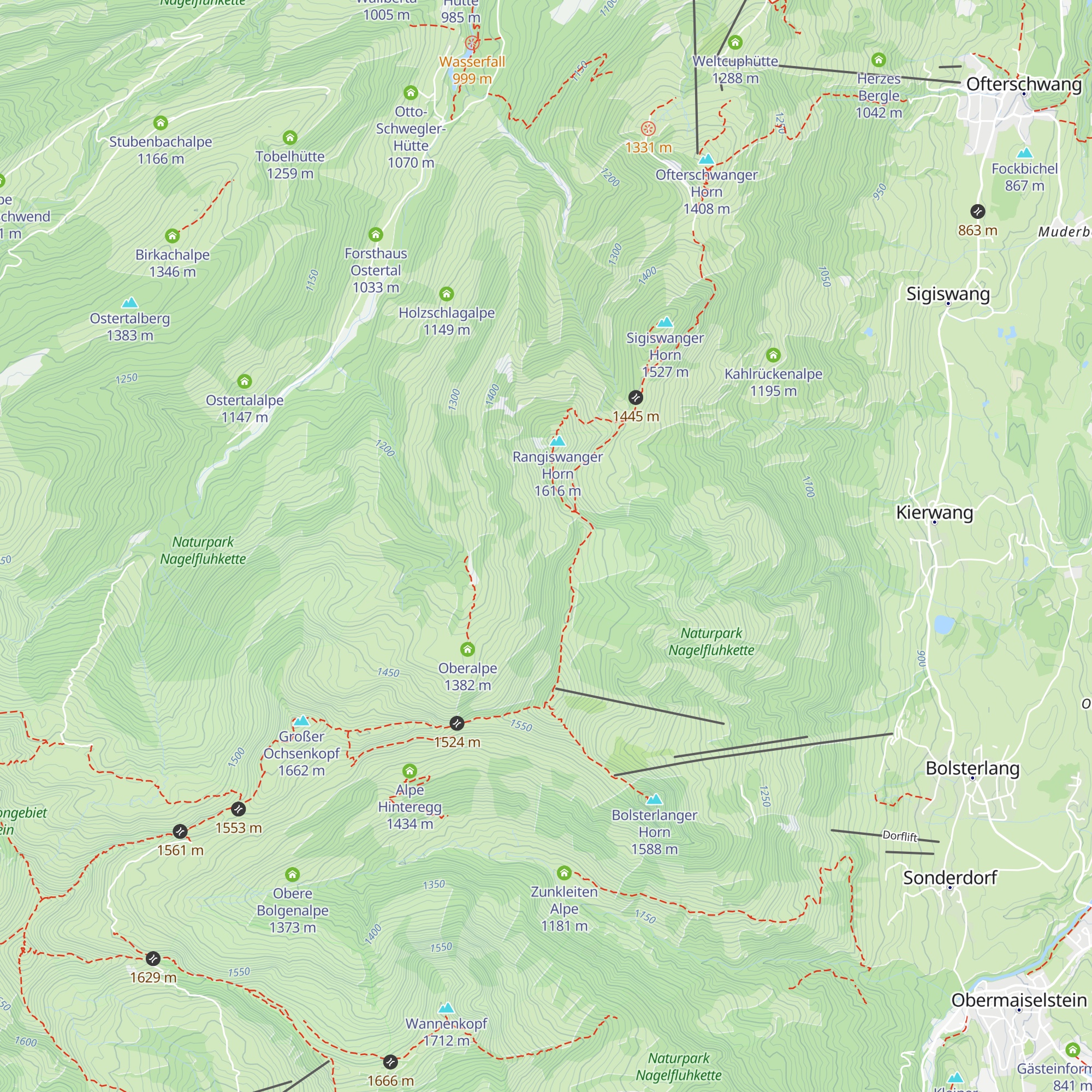 Rangiswanger Alpe map