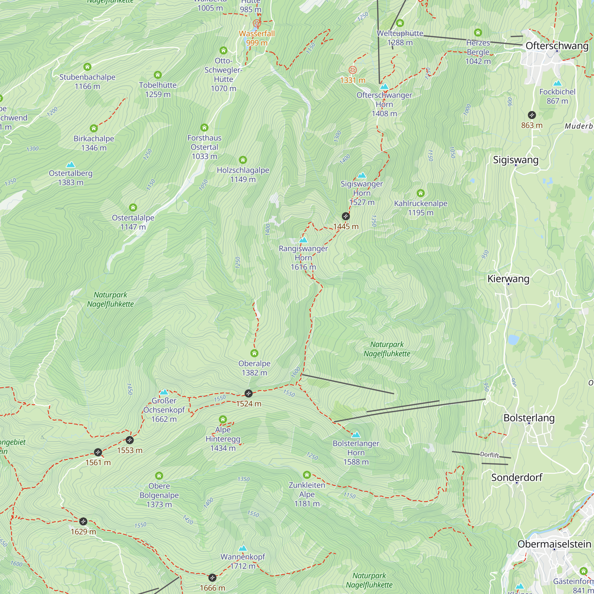 Rangiswanger Alpe map