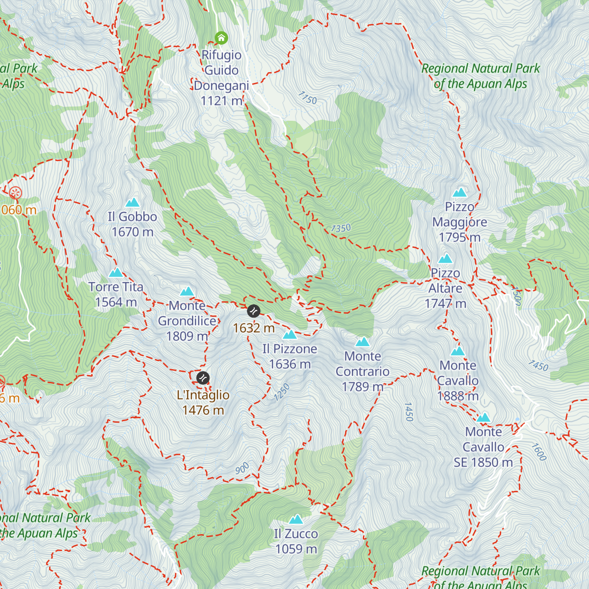 Rifugio Orto di Donna map