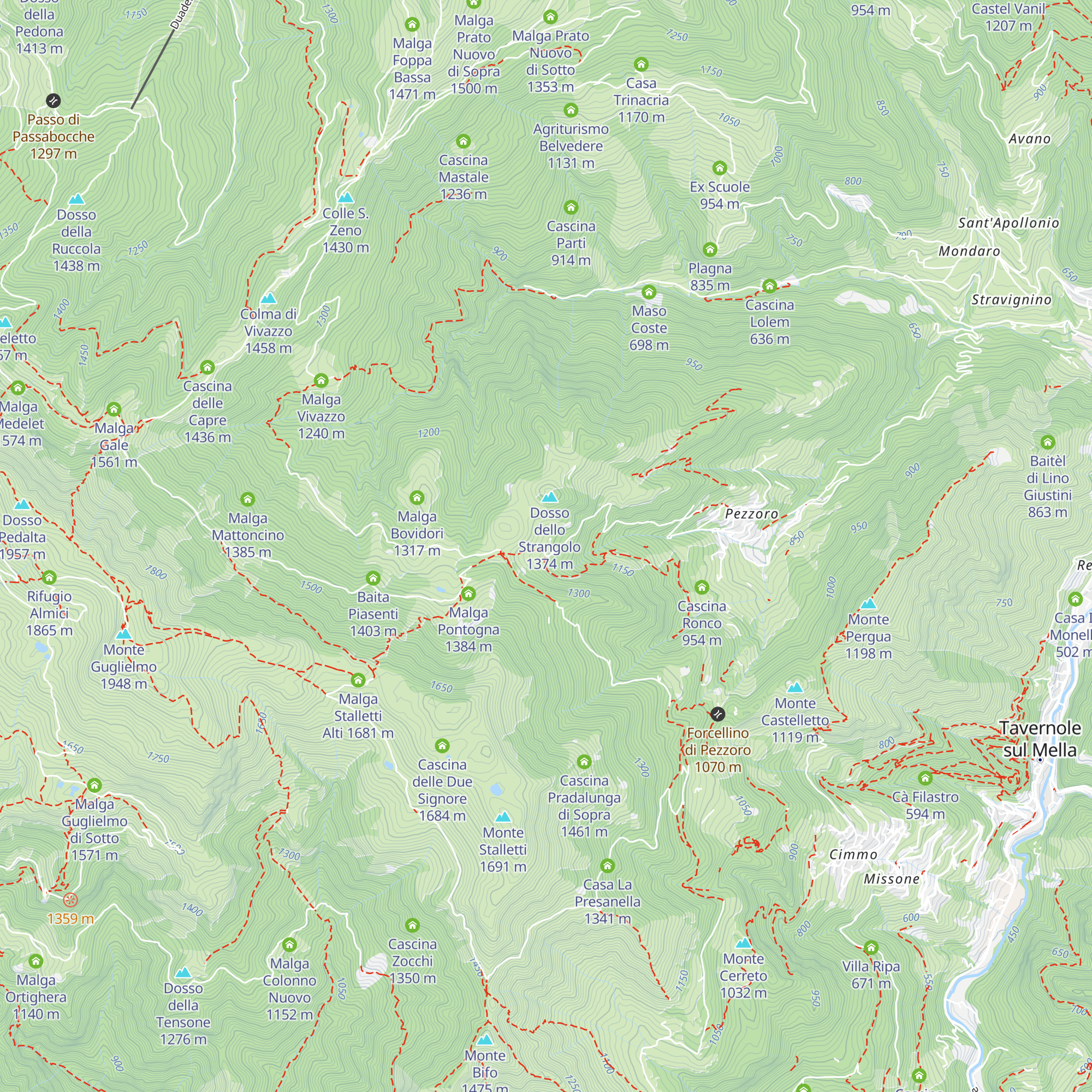 Rifugio C.A.I. Valtrompia map