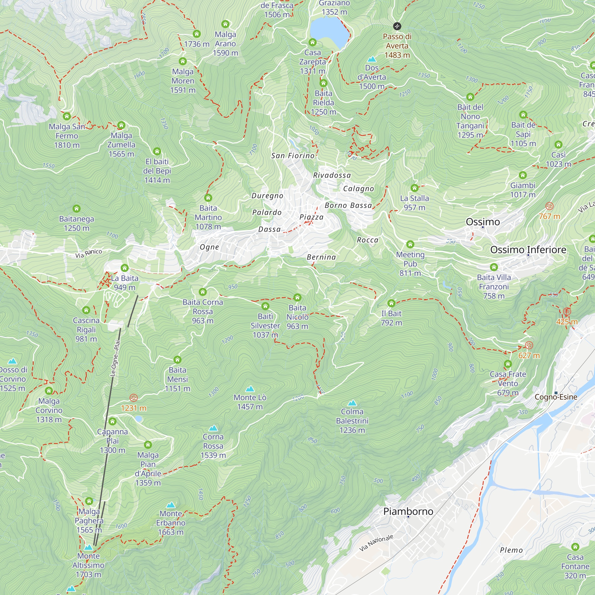Baita Nicolò map