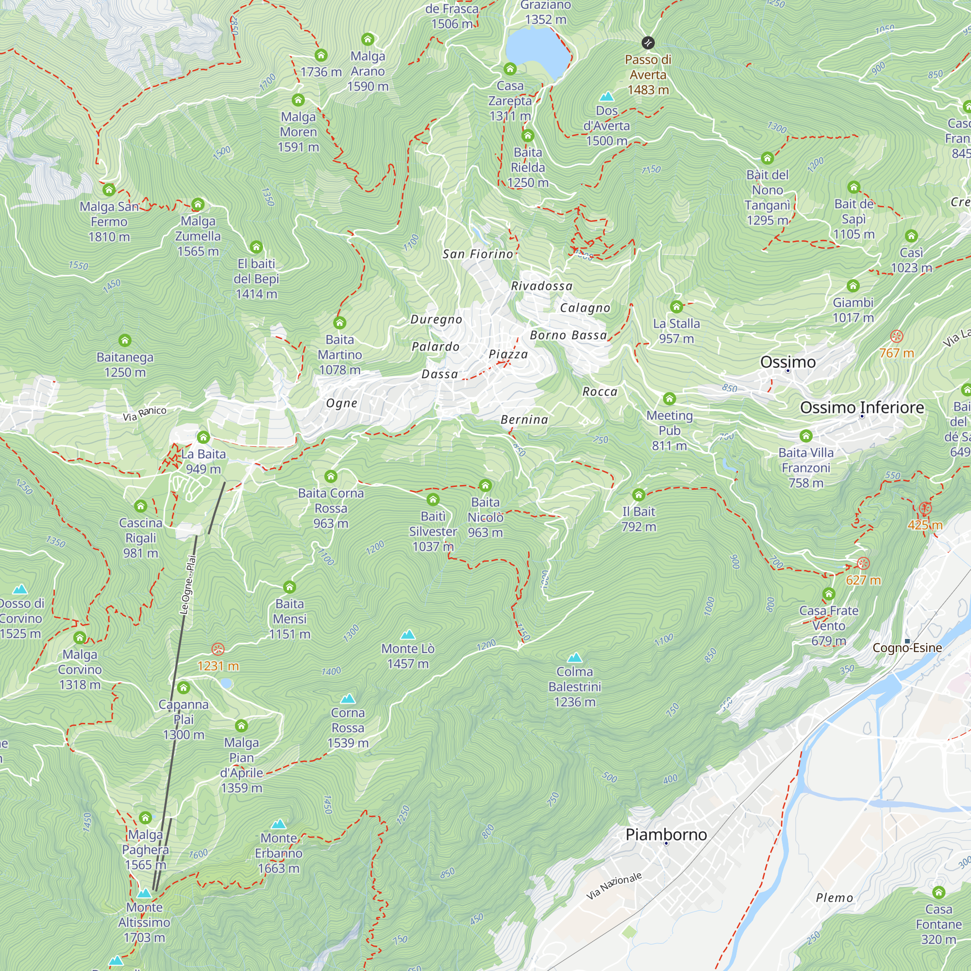 Baita Nicolò map