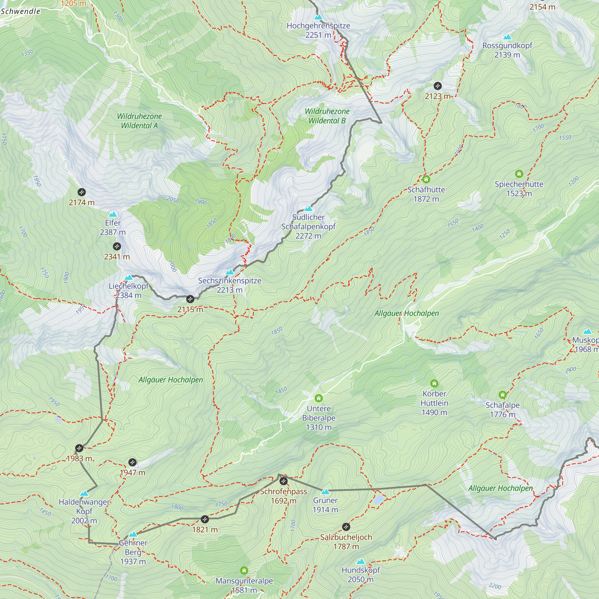 Obere Angererhütte map