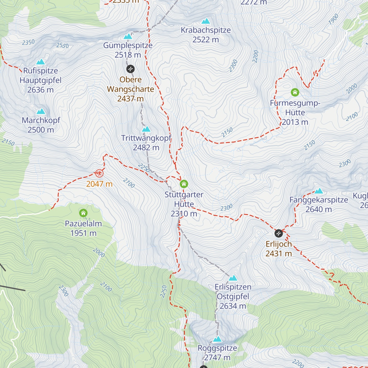 Stuttgarter Hütte map