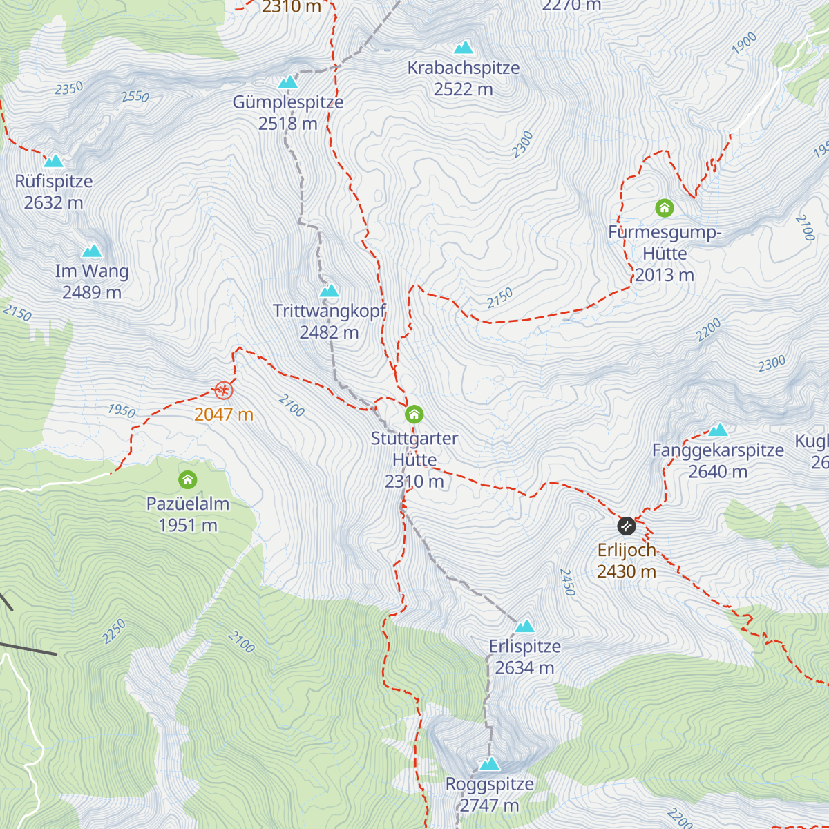 Stuttgarter Hütte map