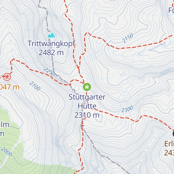 Map of Stuttgarter Hütte