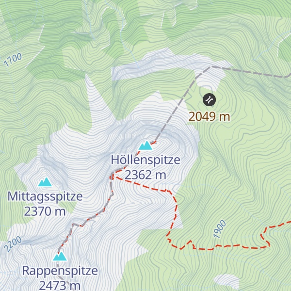 Map of Höllenspitze