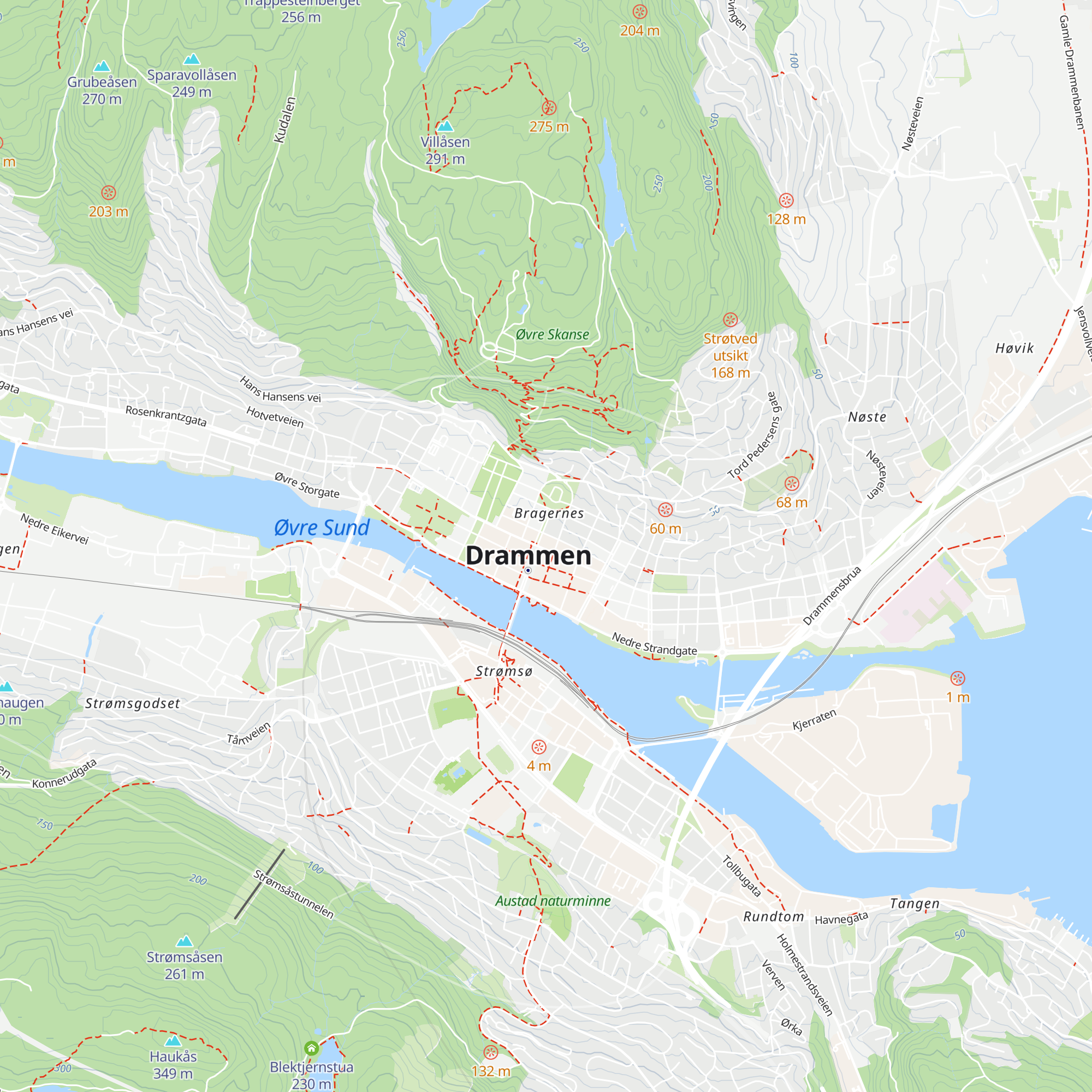 Drammen Tourist Office map