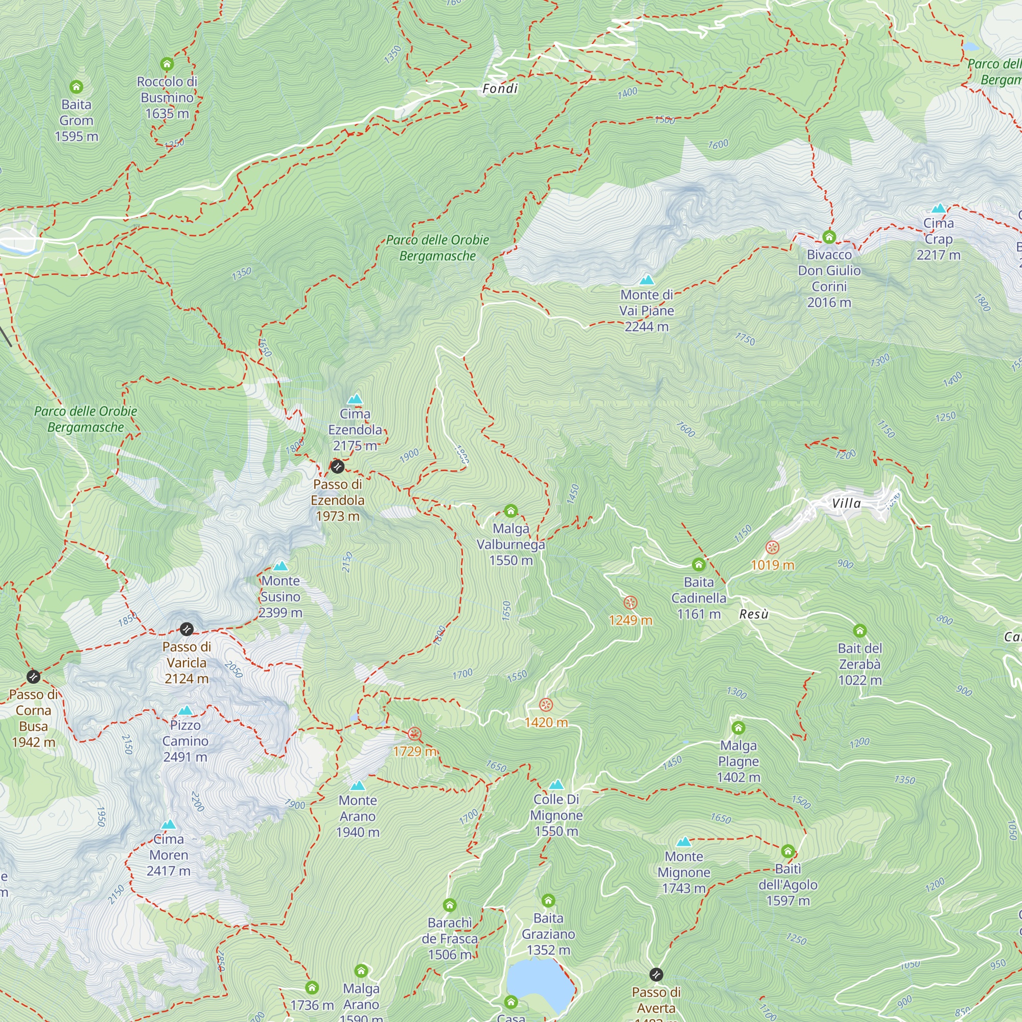 Malga Valburnega map
