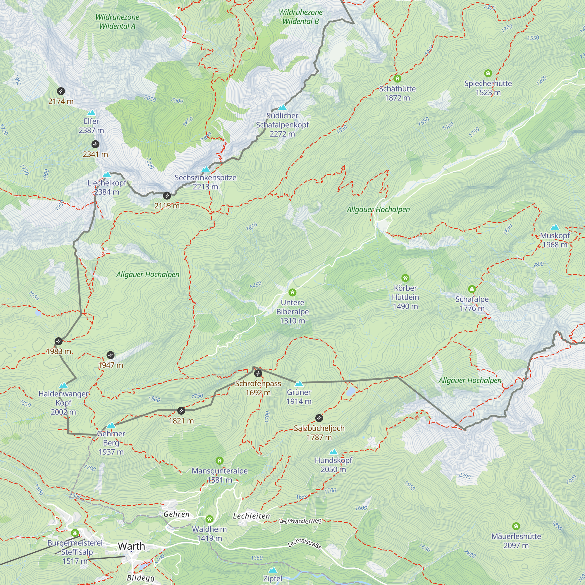 Untere Biberalpe map
