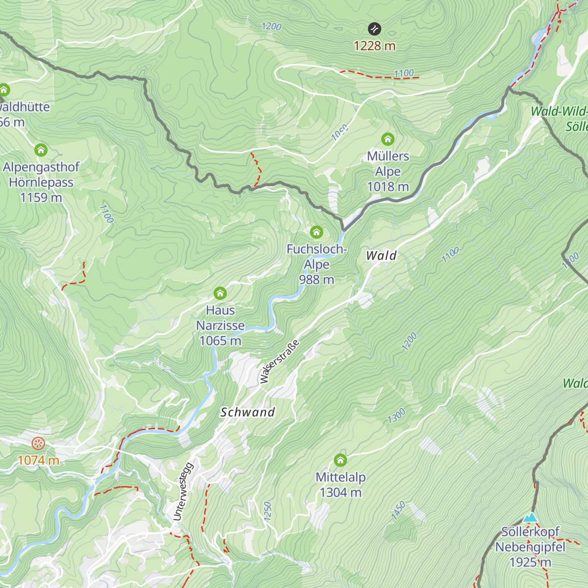 Waldhaus map