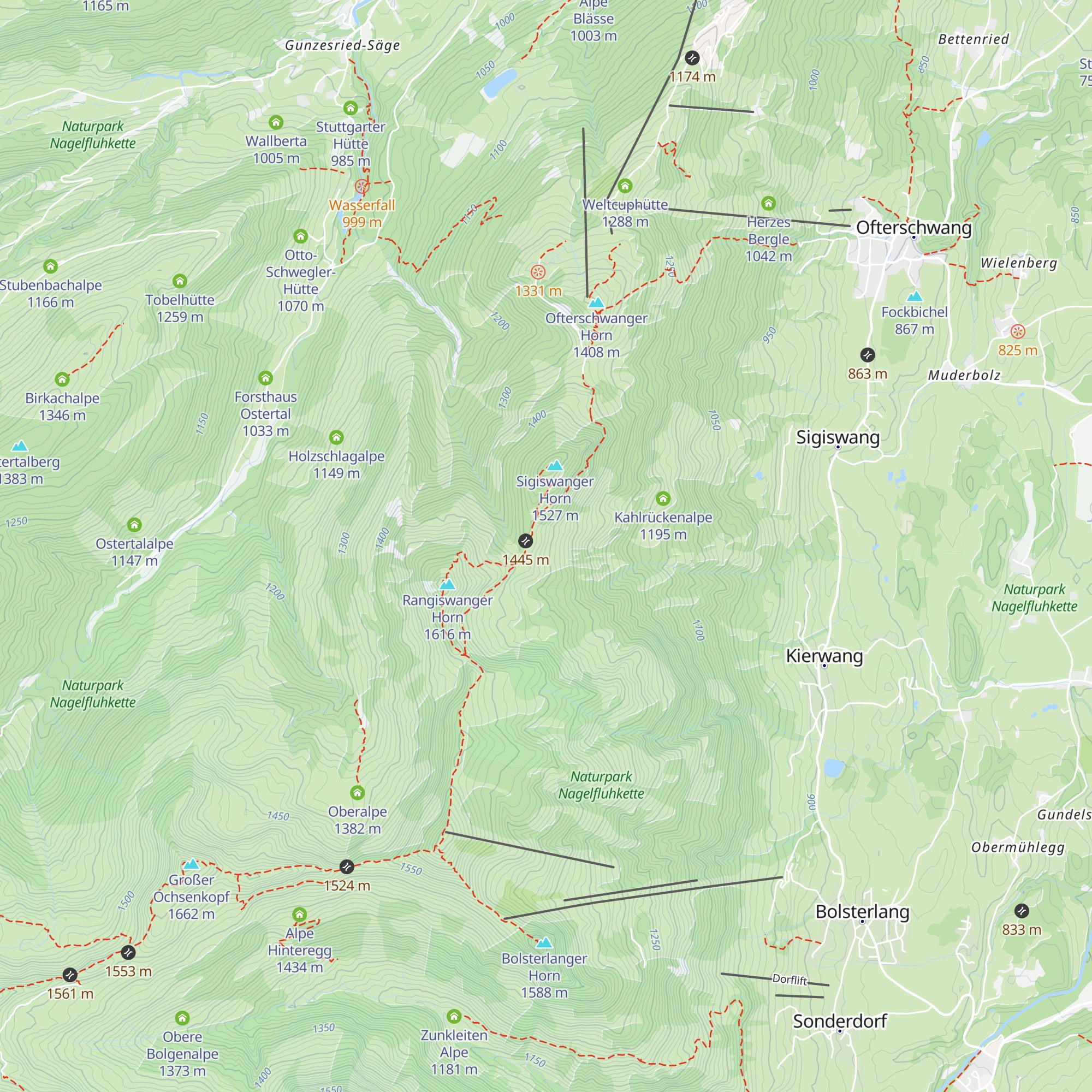 Sigiswangerhornalpe map