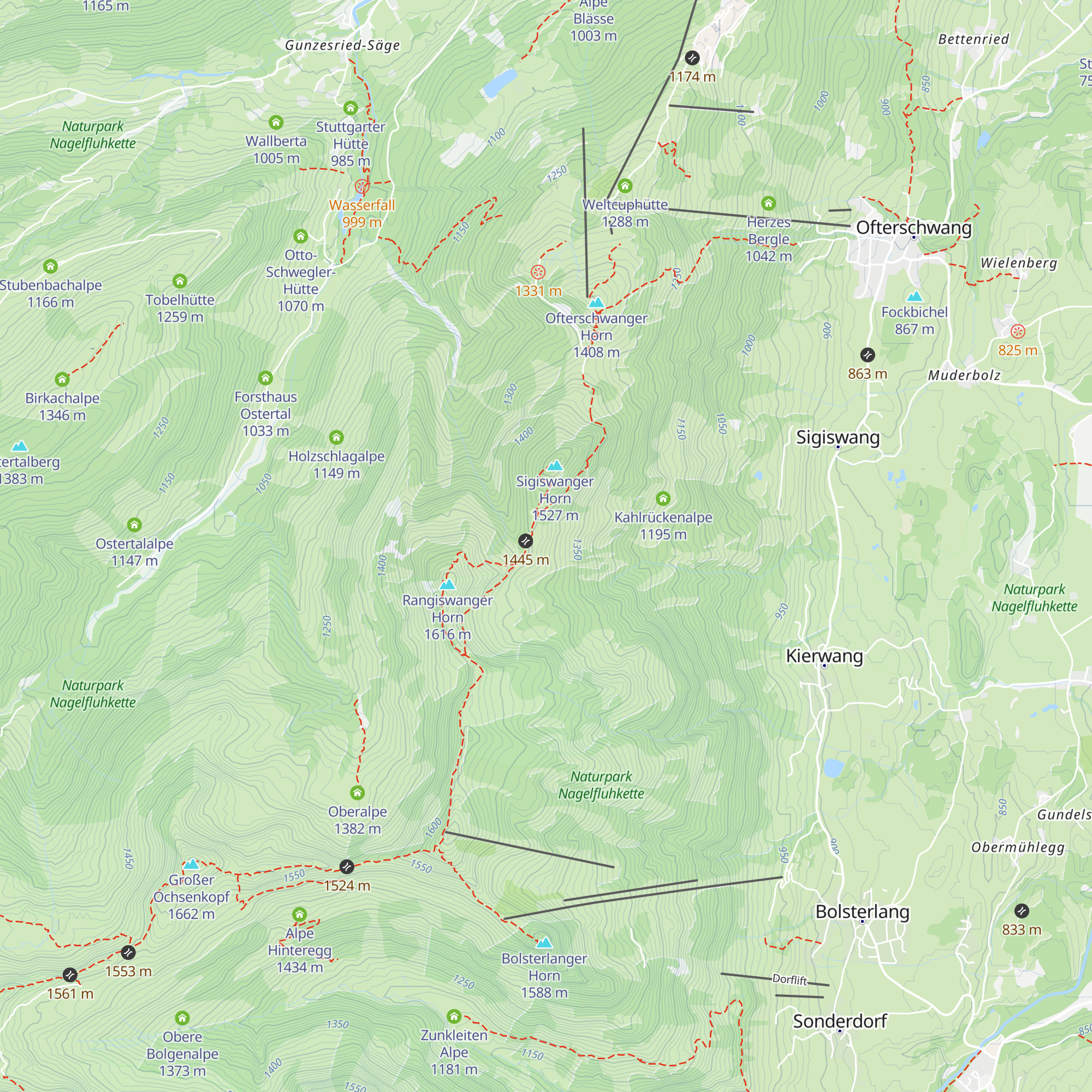 Sigiswangerhornalpe map
