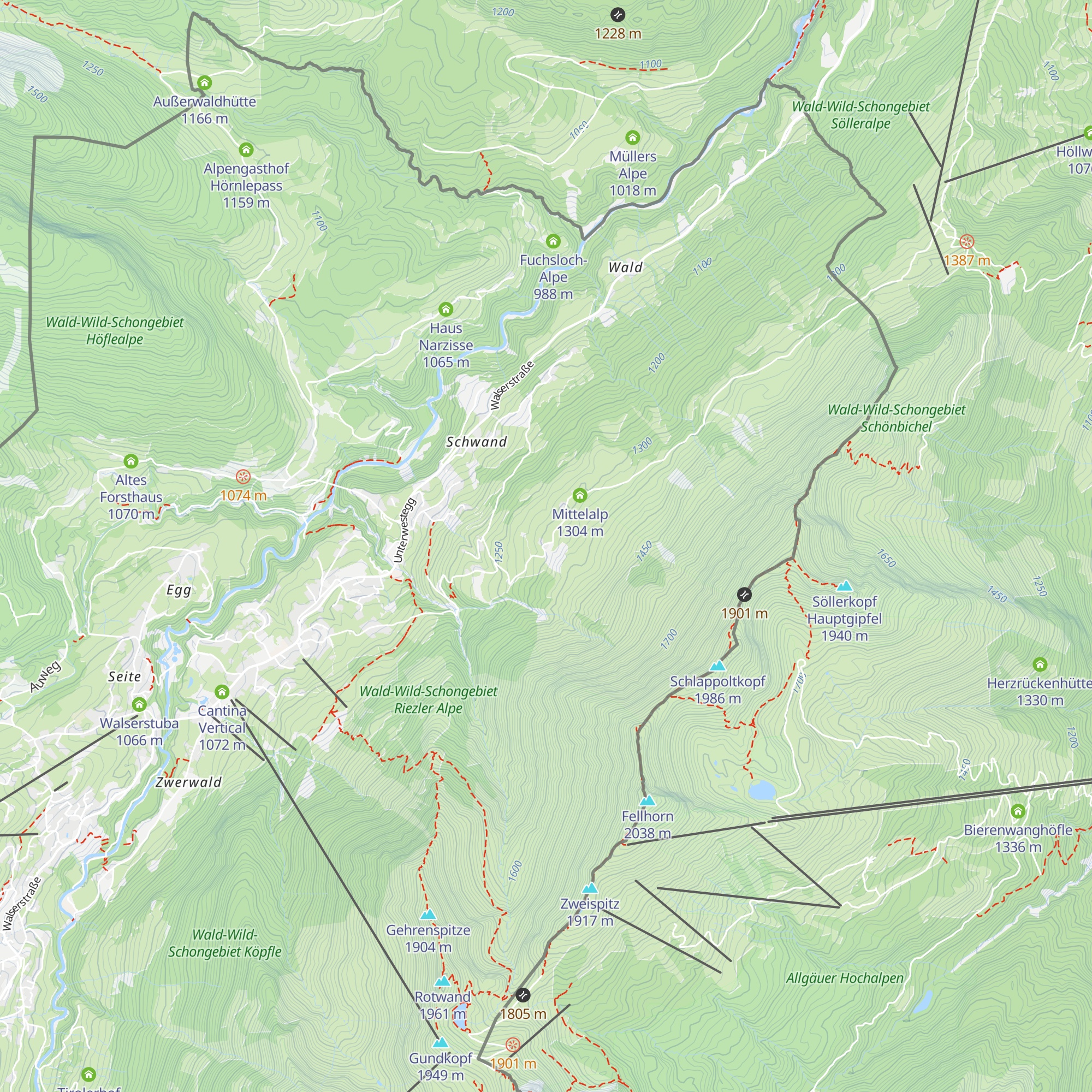 Alpe Oberwestegg map
