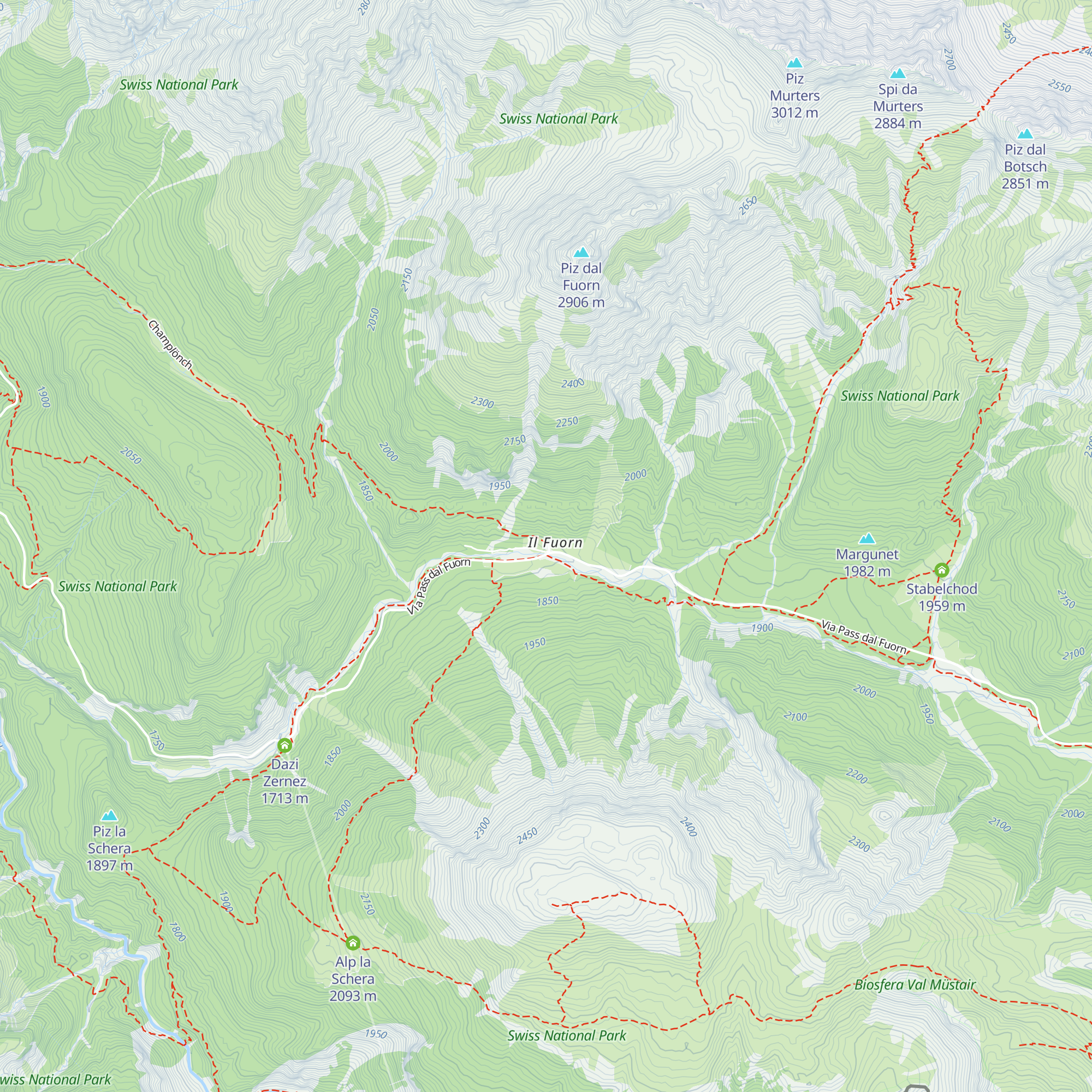 Hotel Parc Naziunal Il Fuorn map