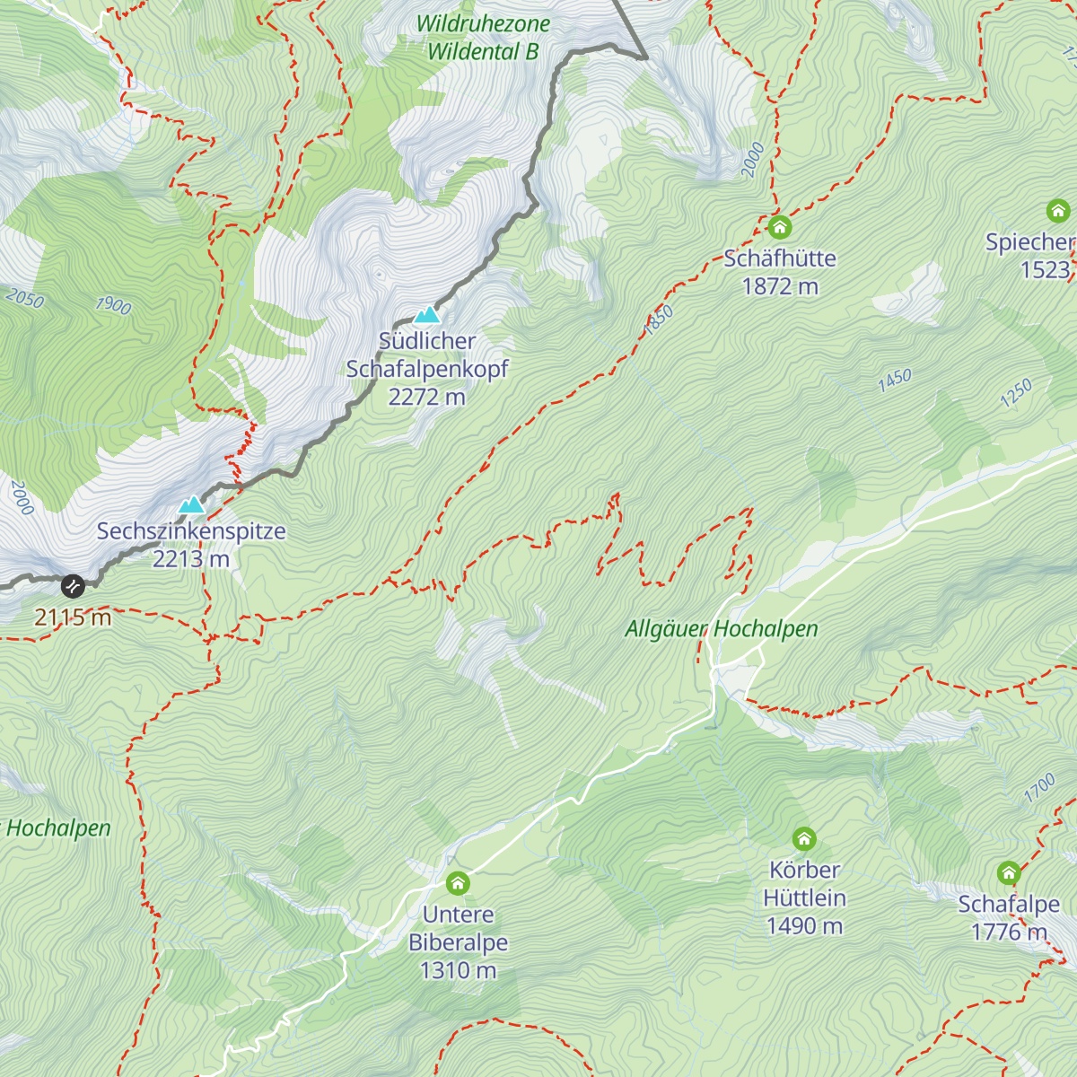 Untere Angererhütte map